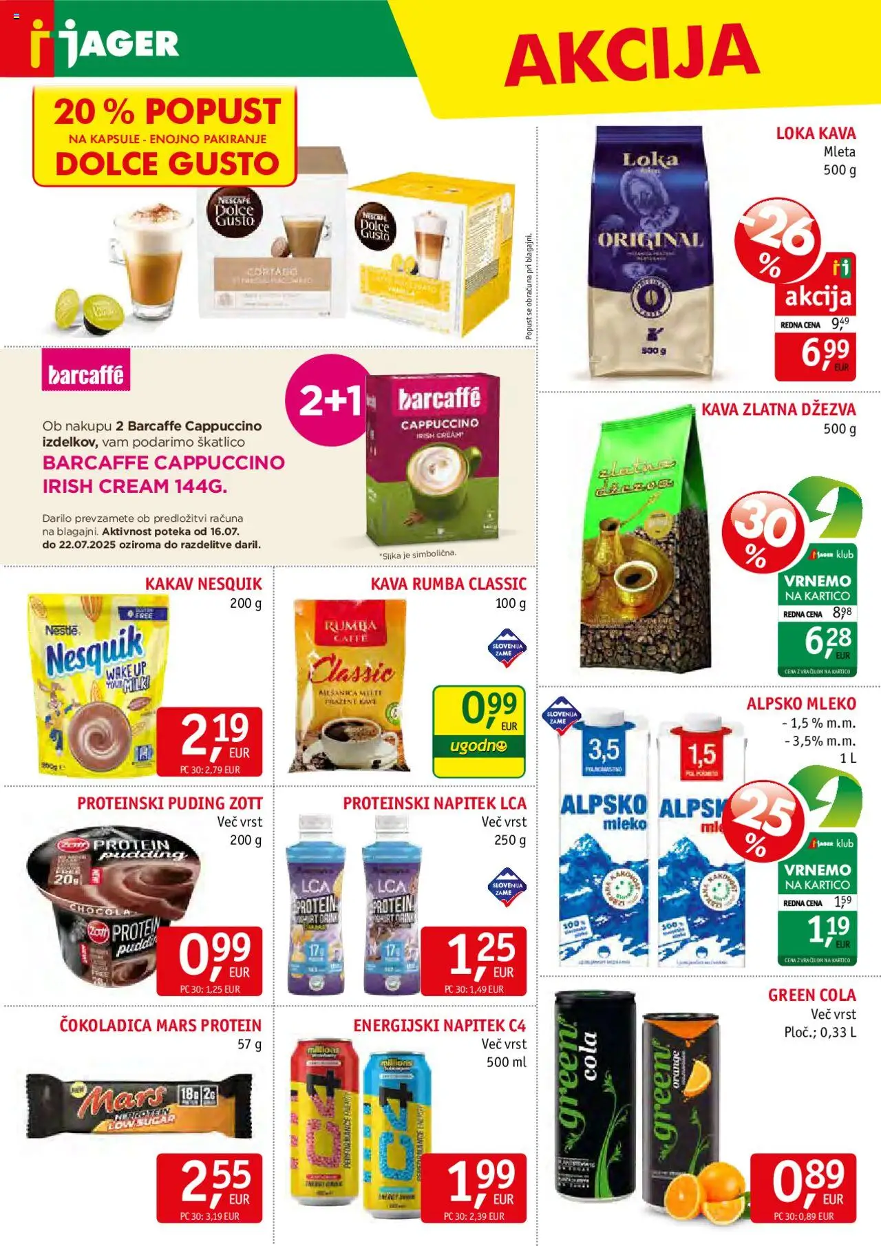 Jager katalog │ velja od 16.07.2025 | Stran: 10 | Izdelki: Puding, Kakav, Mleko, Kava