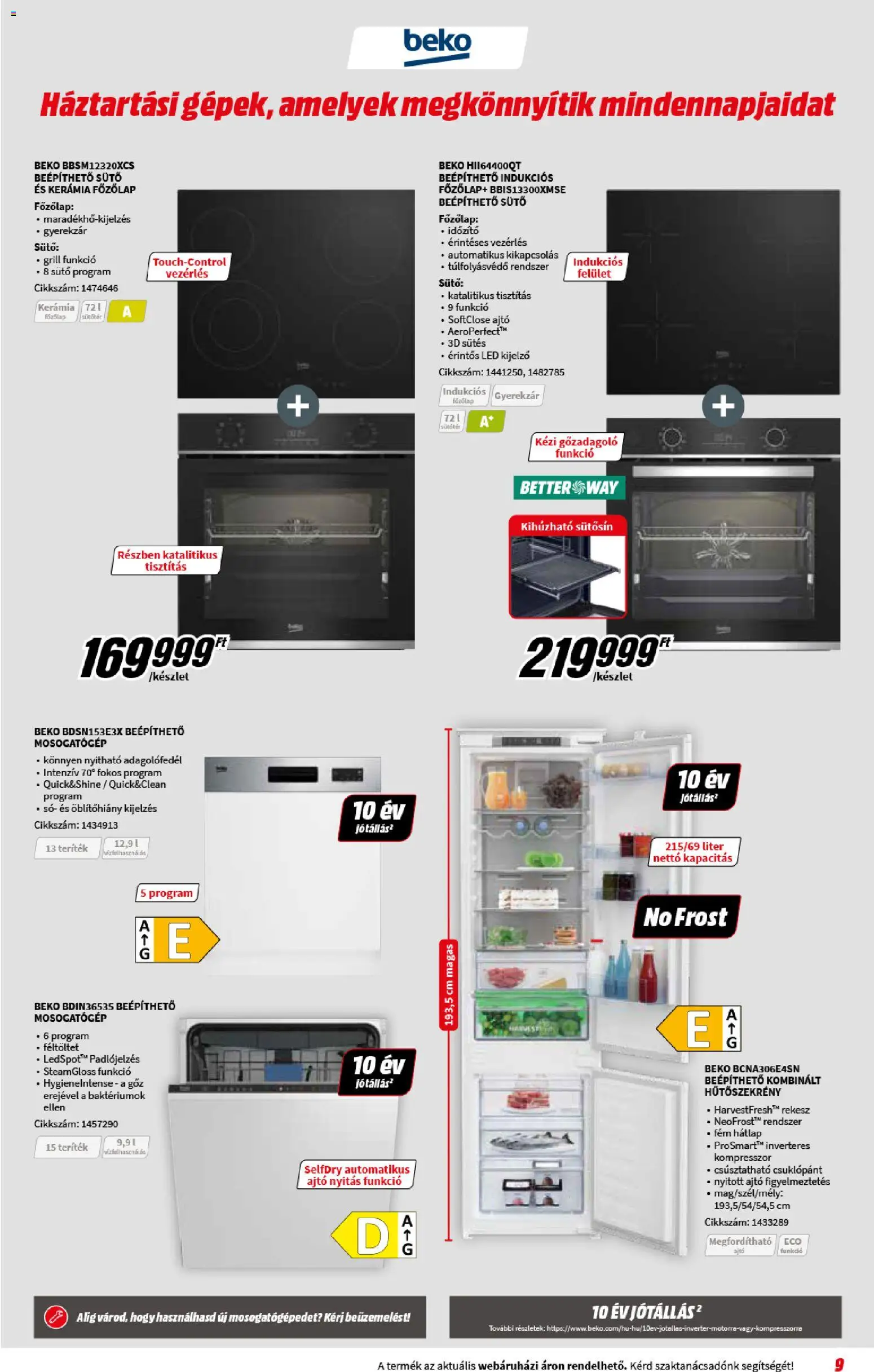 Media Markt akciós ujság - amely érvényes a következő dátumtól: 03.12.2025 | Oldal: 9 | Termékek: Hűtőszekrény, Kompresszor, Sütő, Főzőlap