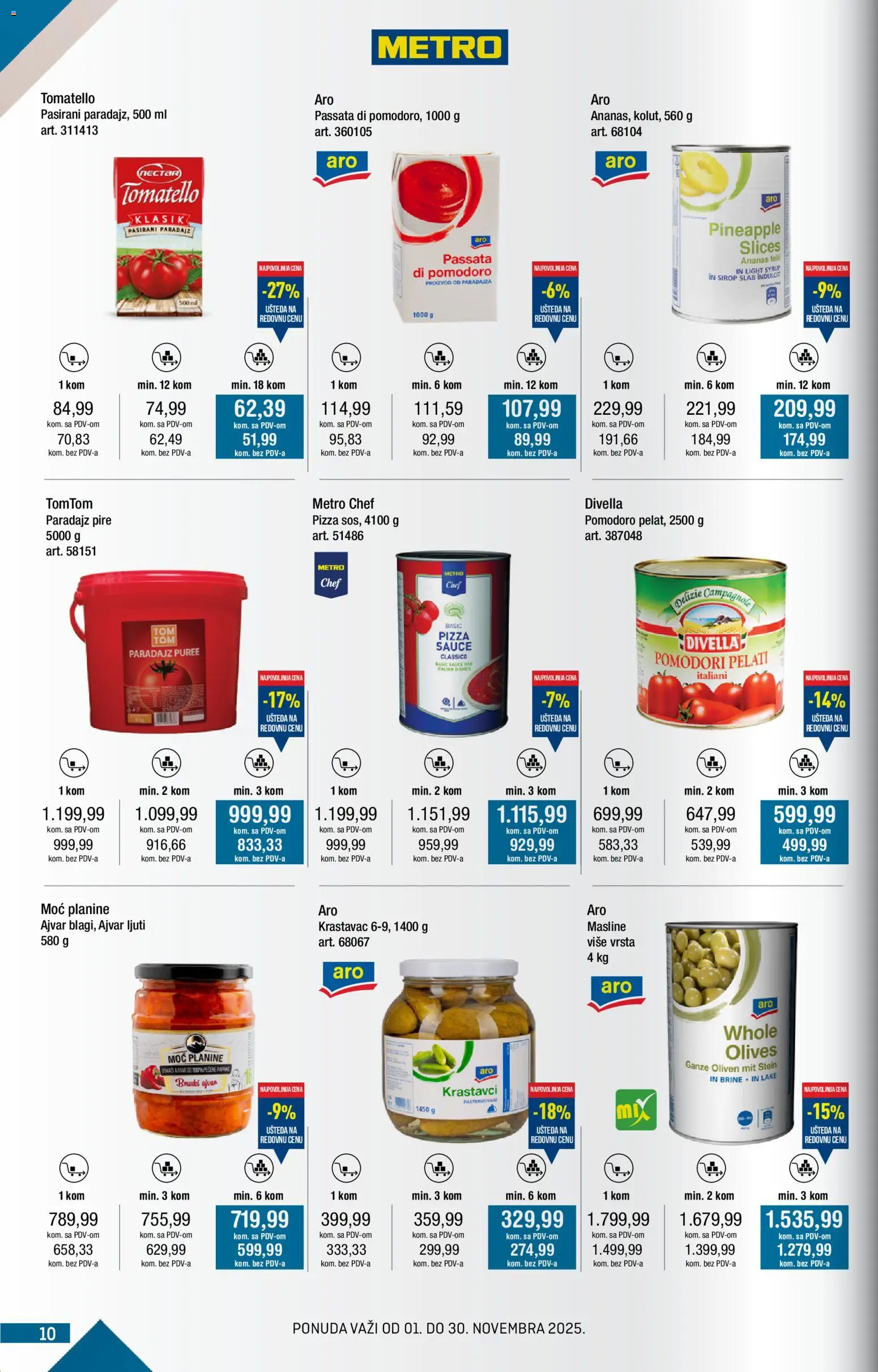 Metro katalog - važi od 01.11.2025 | Strana: 10 | Proizvode: Krastavac, Masline, Krastavci, Paradajz