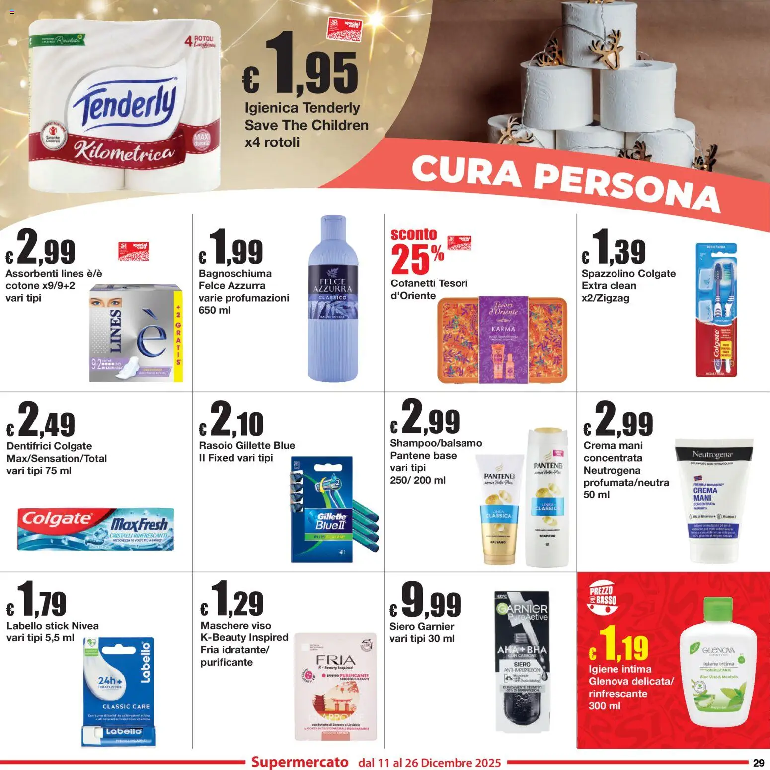 Volantino Sì con Te del 11.12.2025 | Pagina: 29 | Prodotti: Shampoo, Crema, Bagnoschiuma, The