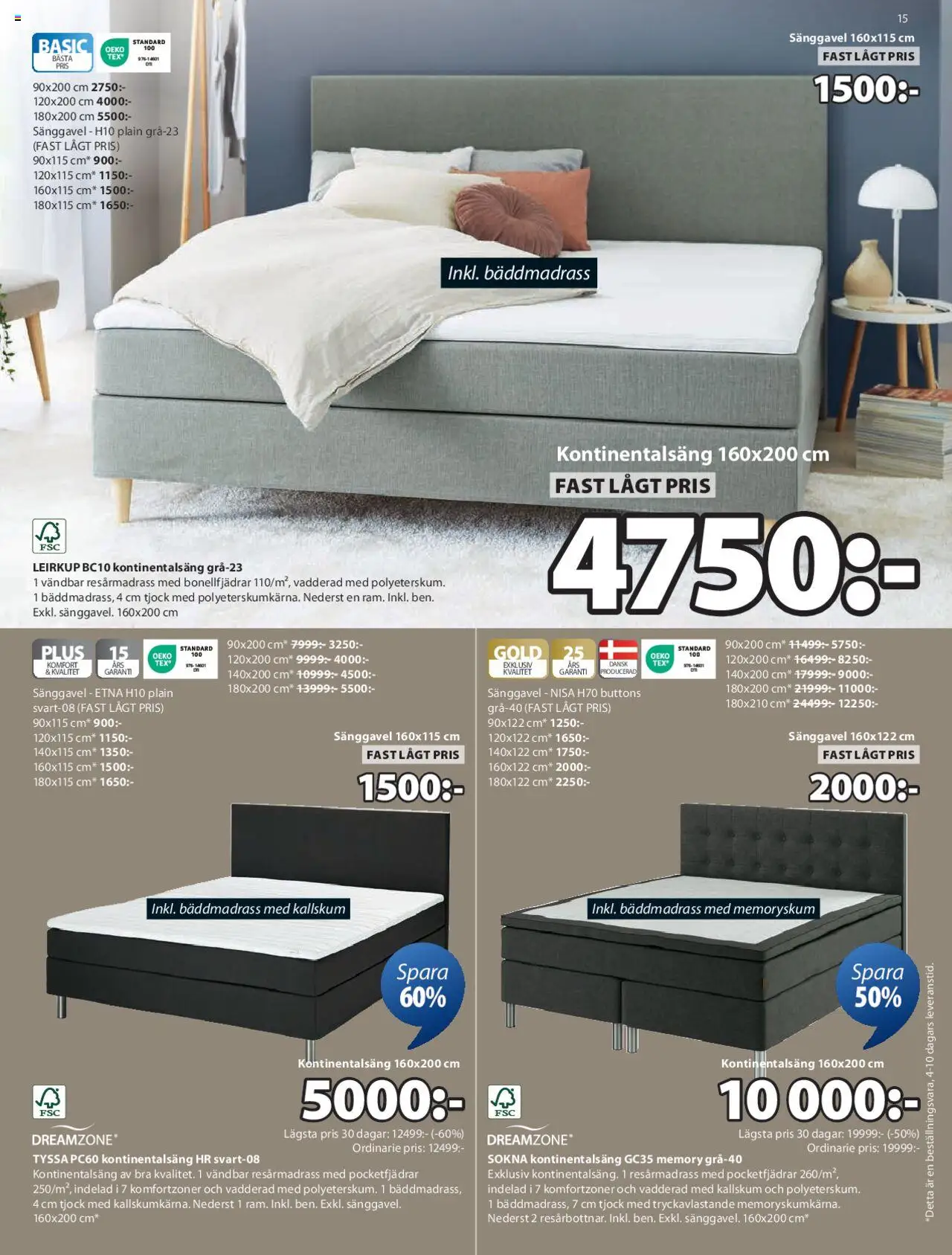 JYSK reklamblad aktuell från 25.08.2025 | Sida: 16 | Produkter: Bäddmadrass, Resårmadrass, Sänggavel