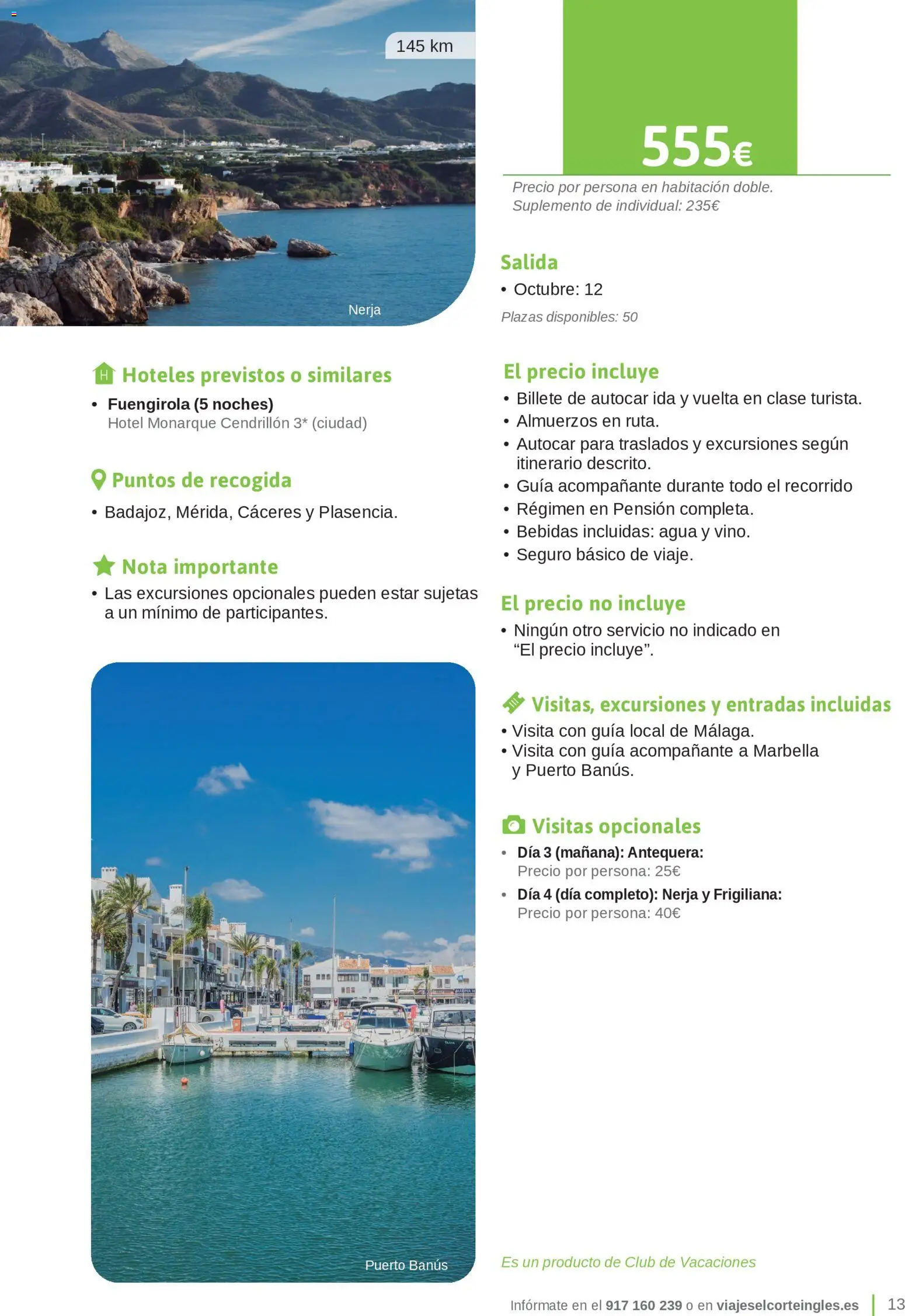 Viajes El Corte Inglés Junta de Extremadura │ válido desde el 01.03.2026 | Página: 13