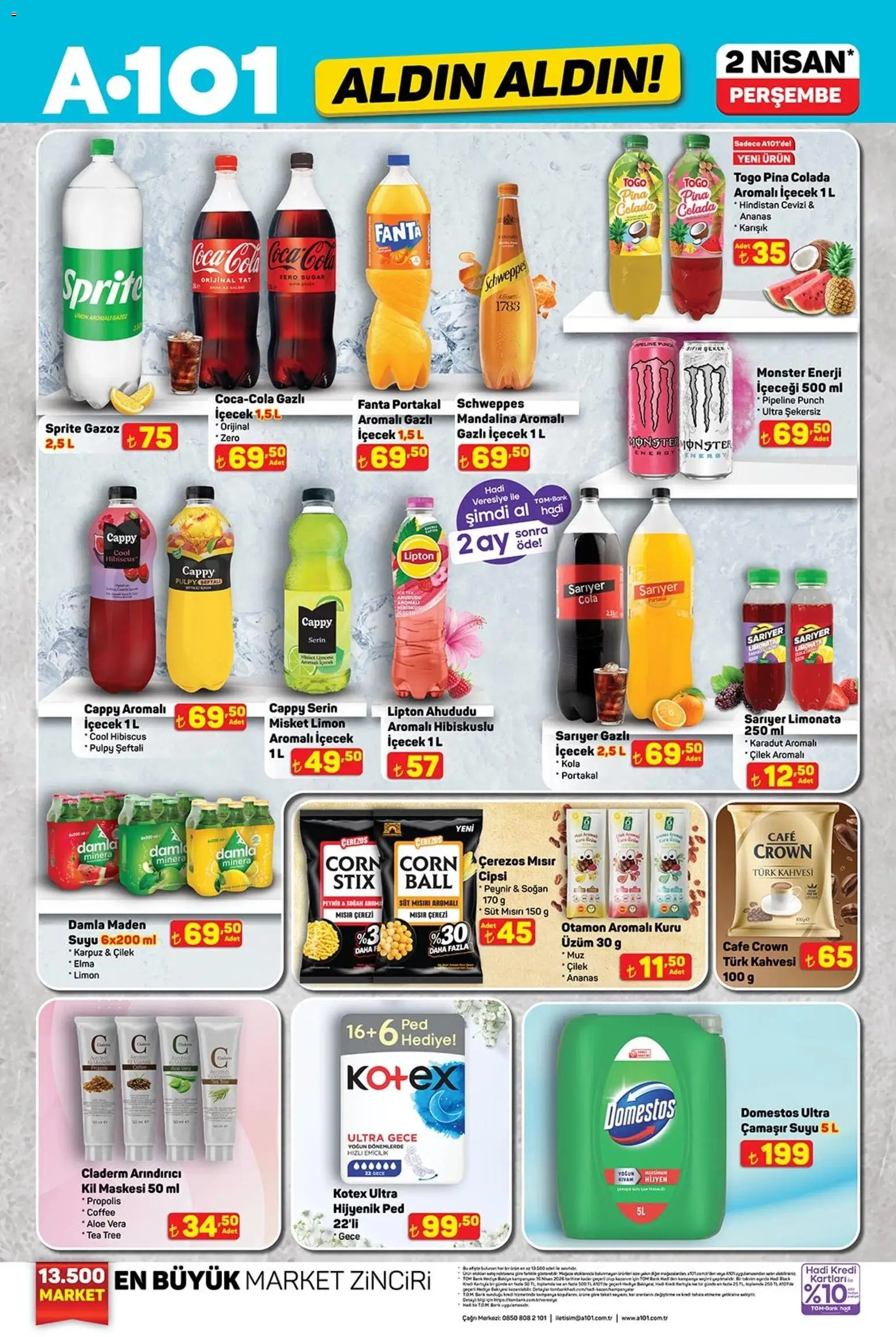 A101 - Katalog Aldın Aldın - 02.04.2026 tarihinden itibaren geçerlidir | Sayfa: 6 | Ürünler: Hindistan Cevizi, Peynir, Kuru üzüm, Karpuz