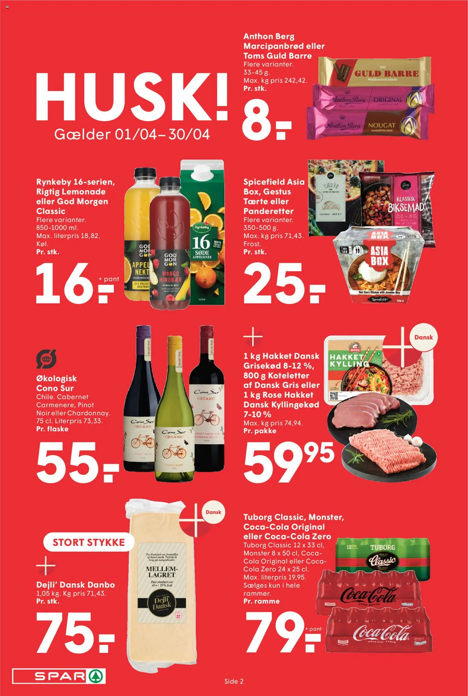 Spar tilbudsavis – gyldig fra 07.04.2026 | Side: 2 | Produkter: Ost, Kyllingekød, Appelsiner, Marcipanbrød