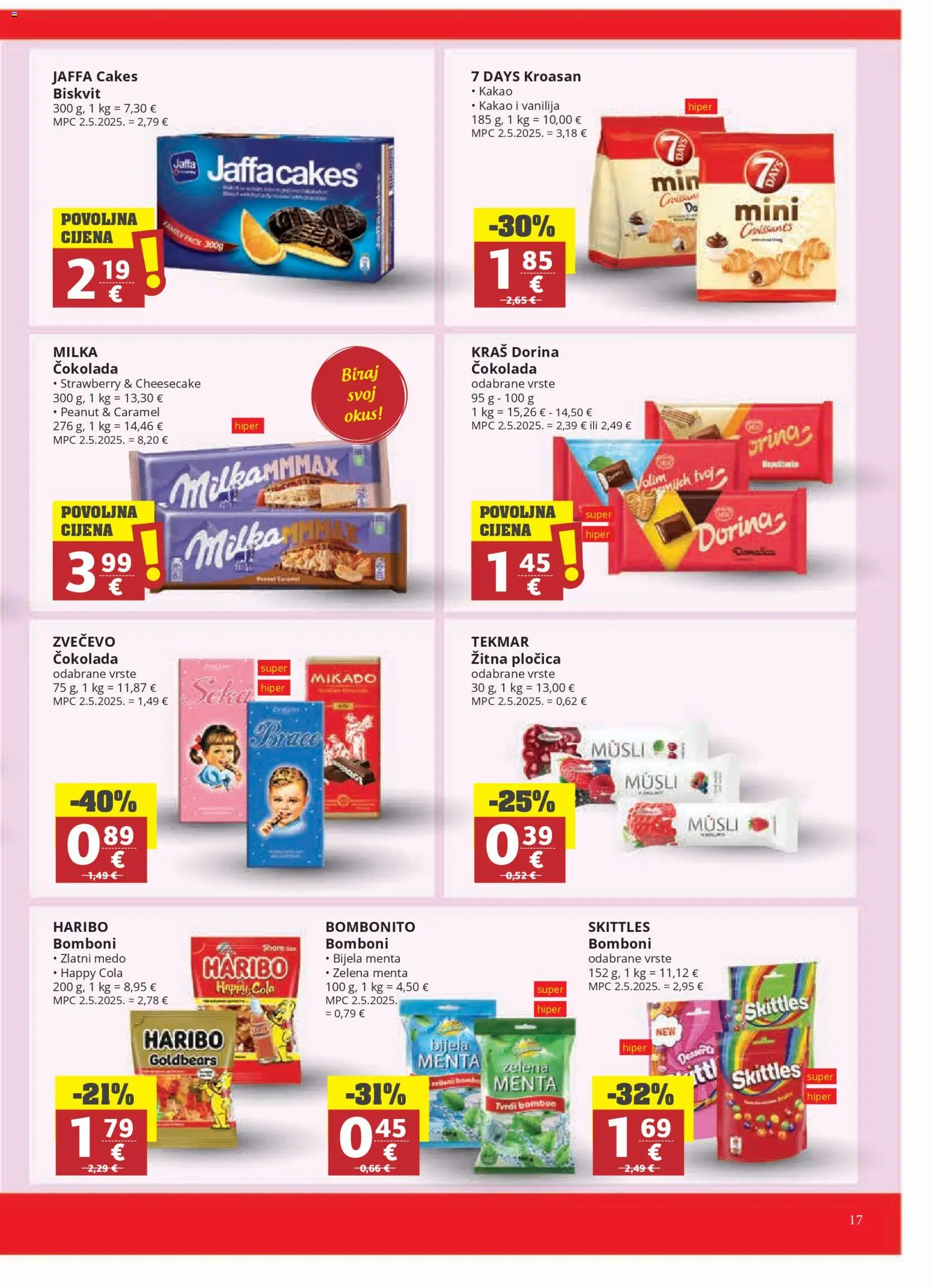Ribola katalog | vrijedi od 04.03.2026 | Stranica: 17 | Proizvodi: Dorina, Čokolada, Milka, Kakao