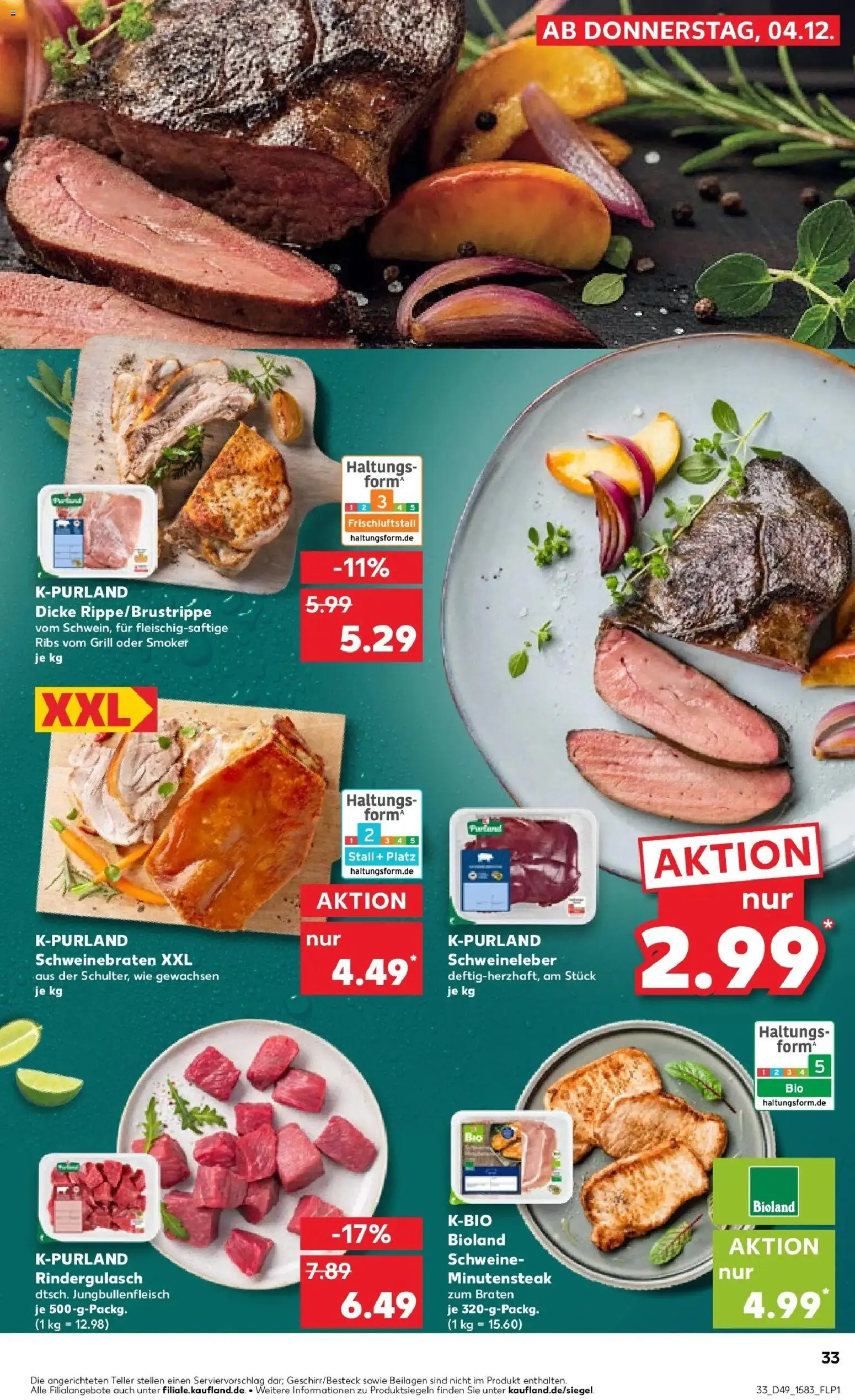 Kaufland prospekt Gütersloh	 – gültig ab 08.12.2025 | Seite: 33 | Produkte: Grill, Rindergulasch