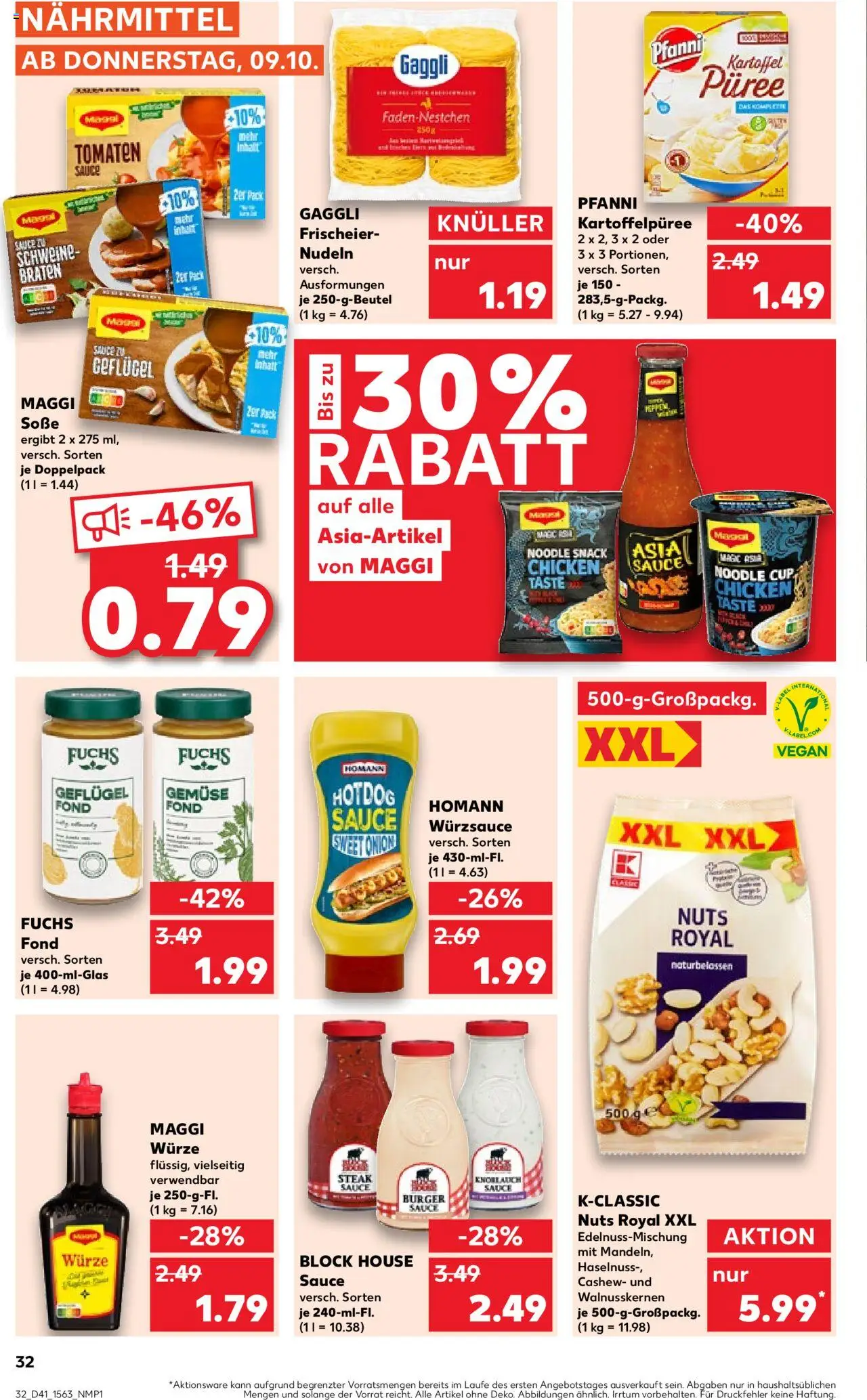 Kaufland prospekt Kiel	 – gültig ab 09.10.2025 | Seite: 32 | Produkte: Tomaten, Gemüse, Soße, Nudeln