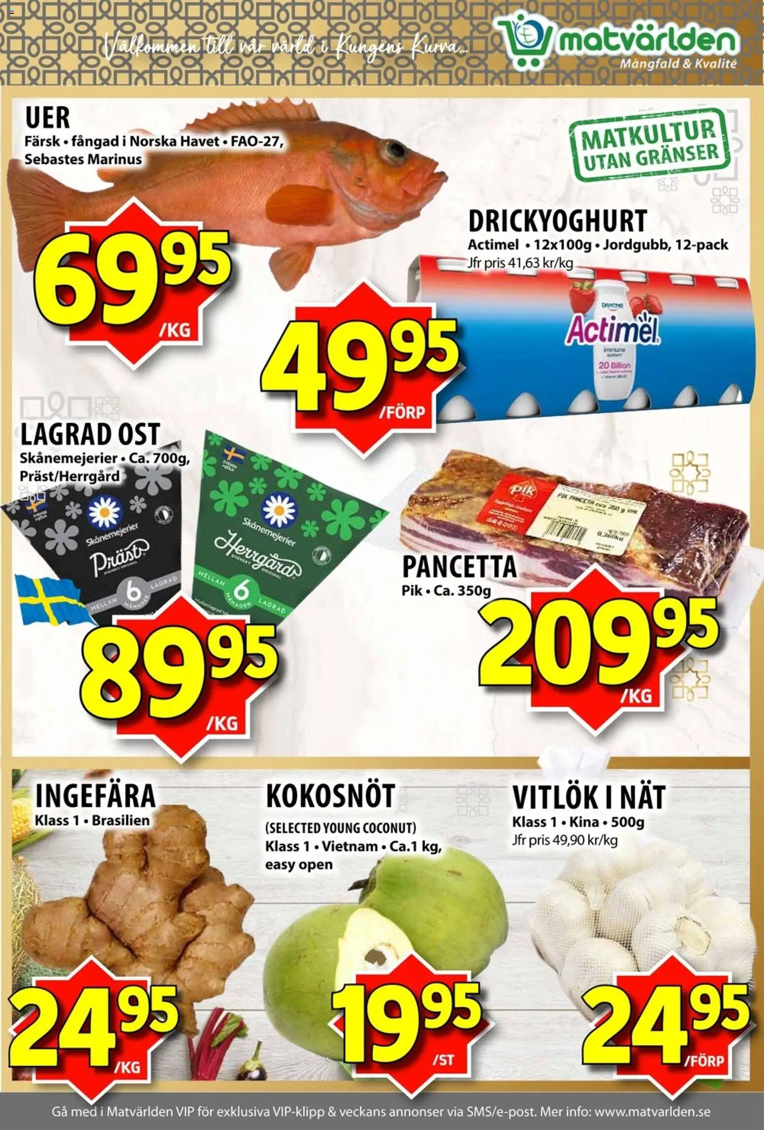 Matvärlden reklamblad aktuell från 19.01.2026 | Sida: 4 | Produkter: Ost, Vitlök