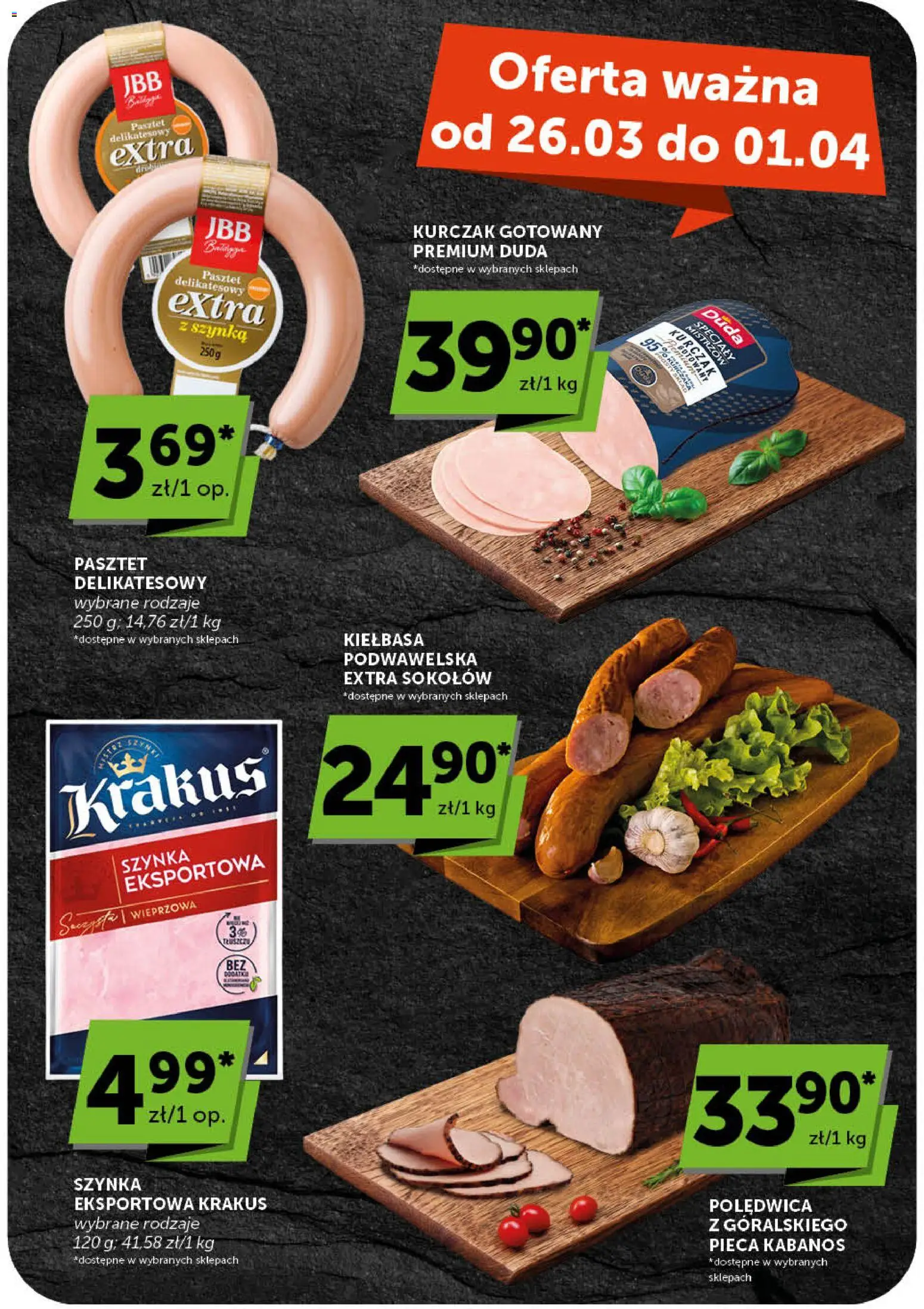 Euro Sklep gazetka od 26.03.2026 | Strona: 20 | Produkty: Kiełbasa, Kurczak, Szynka, Kiełbasa podwawelska