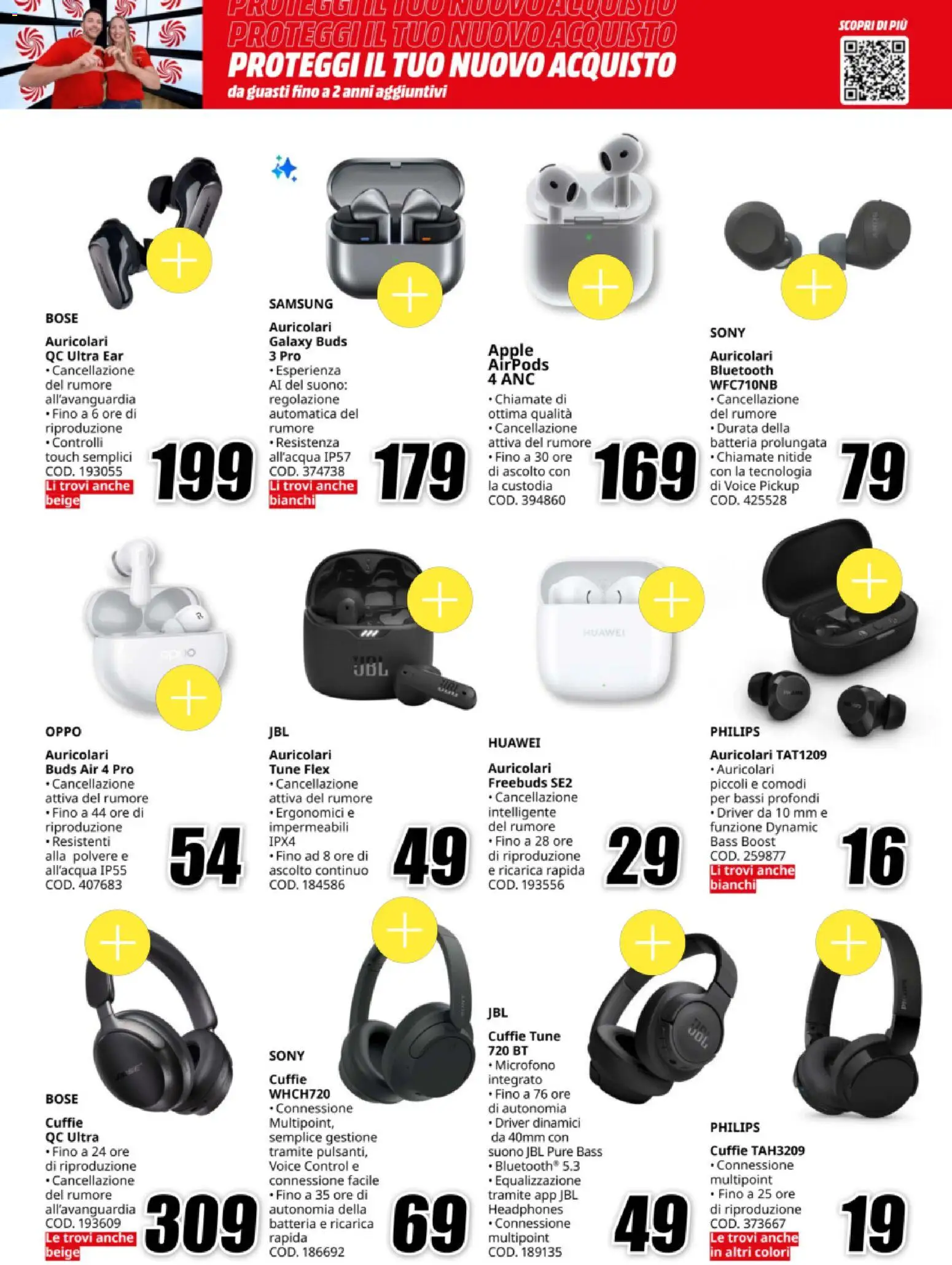 Volantino Media World del 09.01.2026 | Pagina: 9 | Prodotti: Auricolari, Huawei, Microfono, Airpods