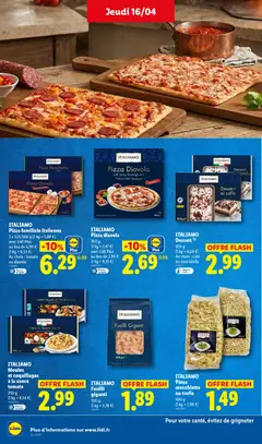 LIDL - Prévisualisation de ITALIAMO Pizza familiale italienne, 2 x 535/560 g Au choix: tomate ou diavolo valide à partir de 16.04.2026 | Page: 18