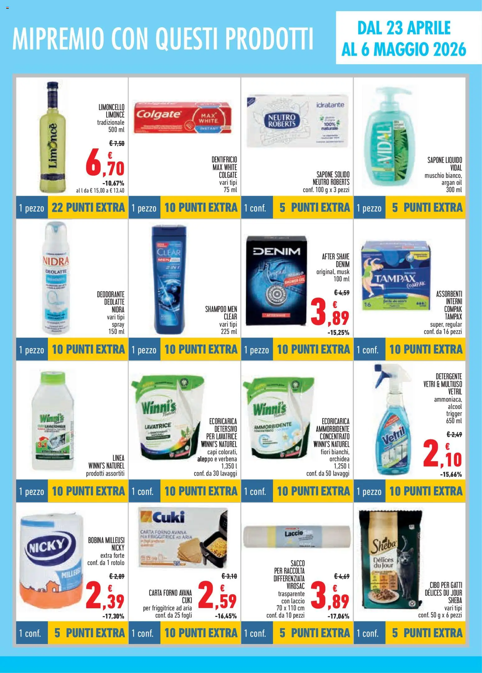 Volantino Conad del 23.04.2026 | Pagina: 9 | Prodotti: Dentifricio, Detergente, Limoncello, Forno