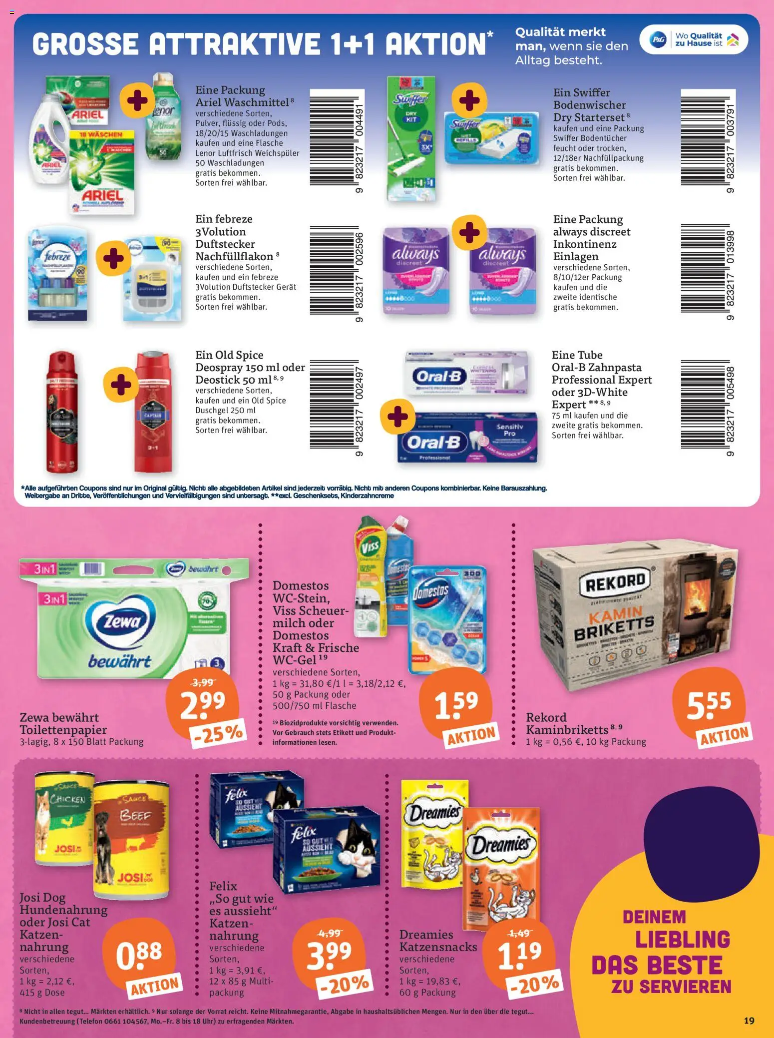 Tegut Prospekt – gültig ab 19.01.2026 | Seite: 21 | Produkte: Lenor, Weichspüler, Deospray, Toilettenpapier