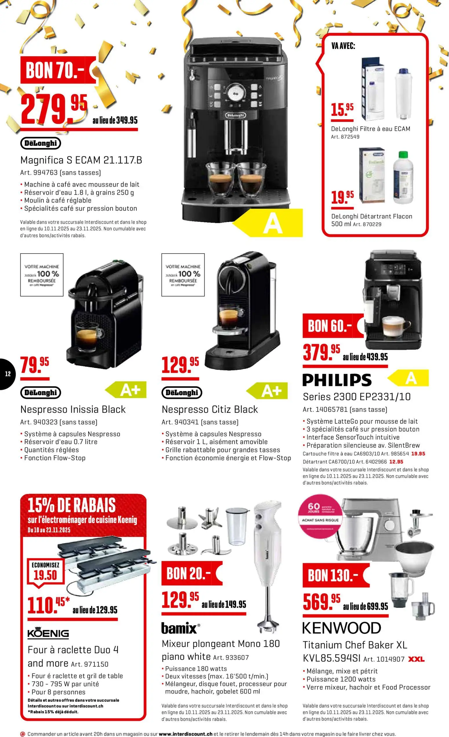 Interdiscount Aktionen FR – gültig ab 10.11.2025 | Seite: 12 | Produkte: Raclette, Philips