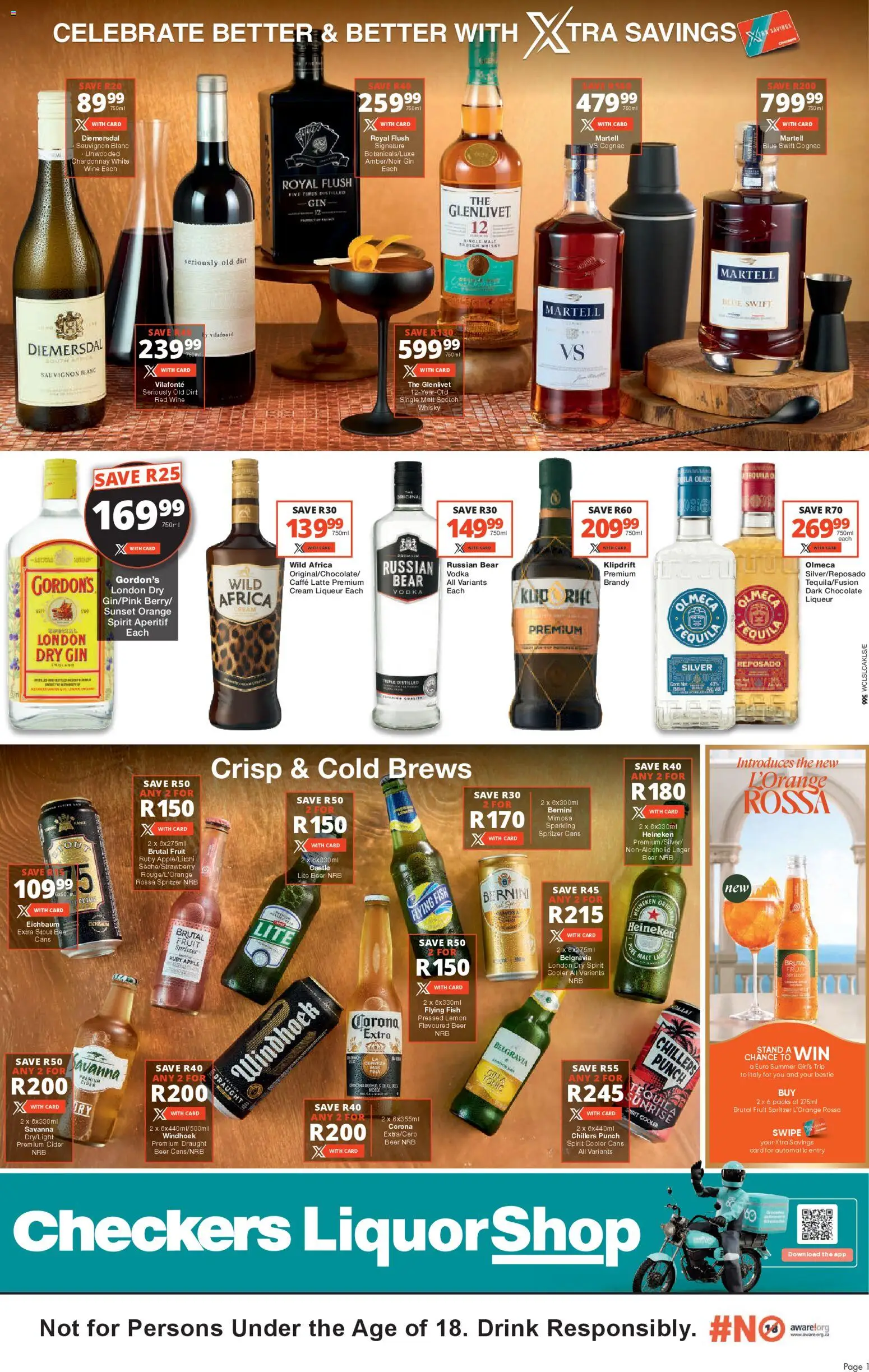 New Checkers catalogue – valid from 24.04.2026 | Page: 1 | Products: Brandy, Chocolate, Cream, Lemon