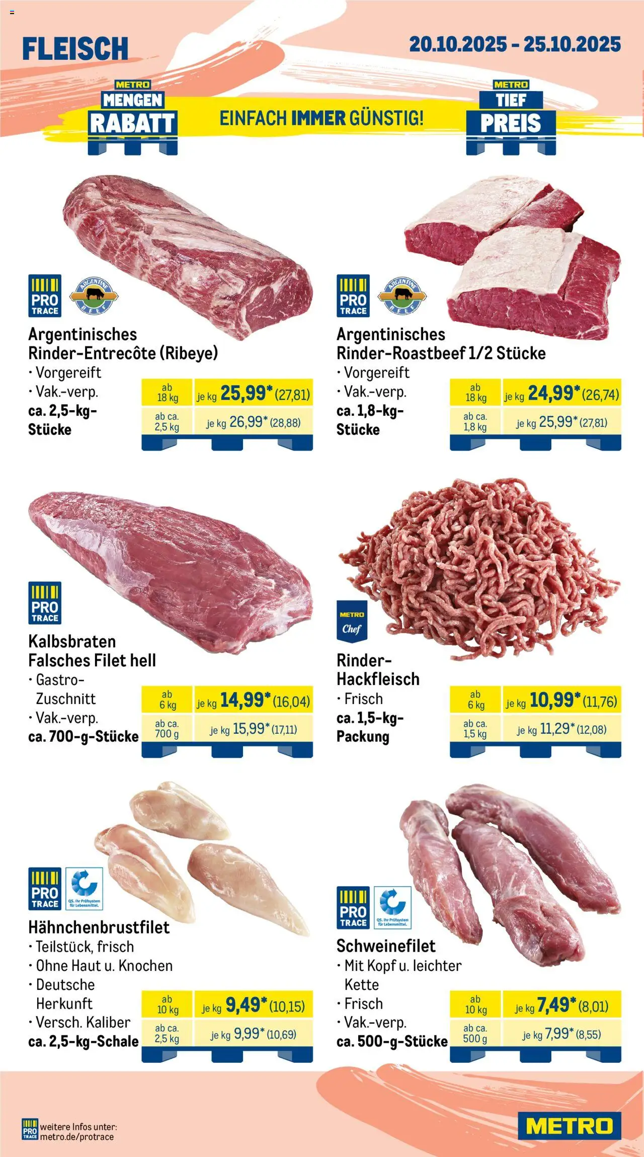 Metro Prospekt 	 – gültig ab 20.10.2025 | Seite: 2 | Produkte: Schweinefilet, Fleisch, Hackfleisch
