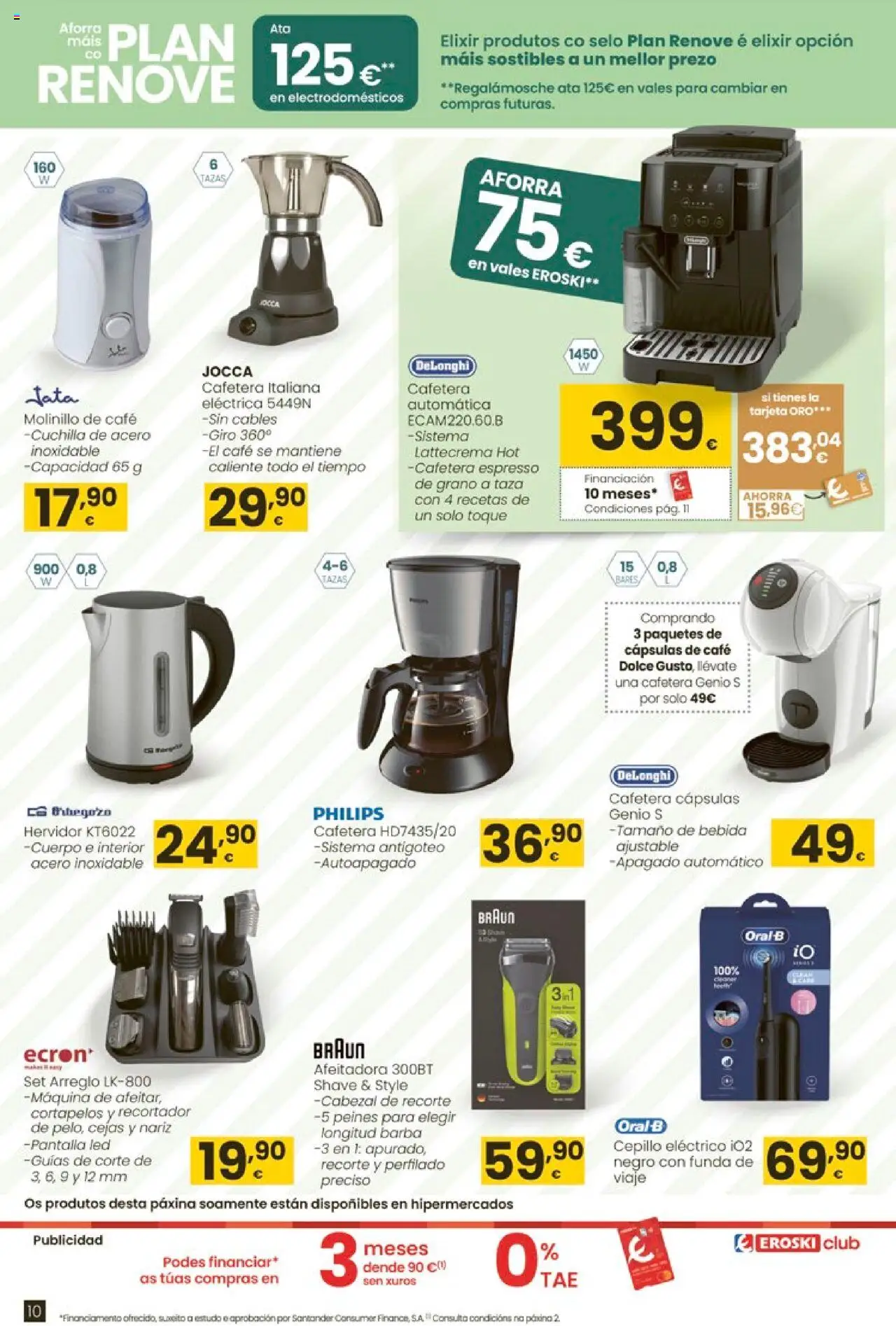 Eroski - Ahorra más con el Plan Renove │ válido desde el 18.09.2025 | Página: 10 | Productos: Café, Afeitadora, Funda, Cafetera