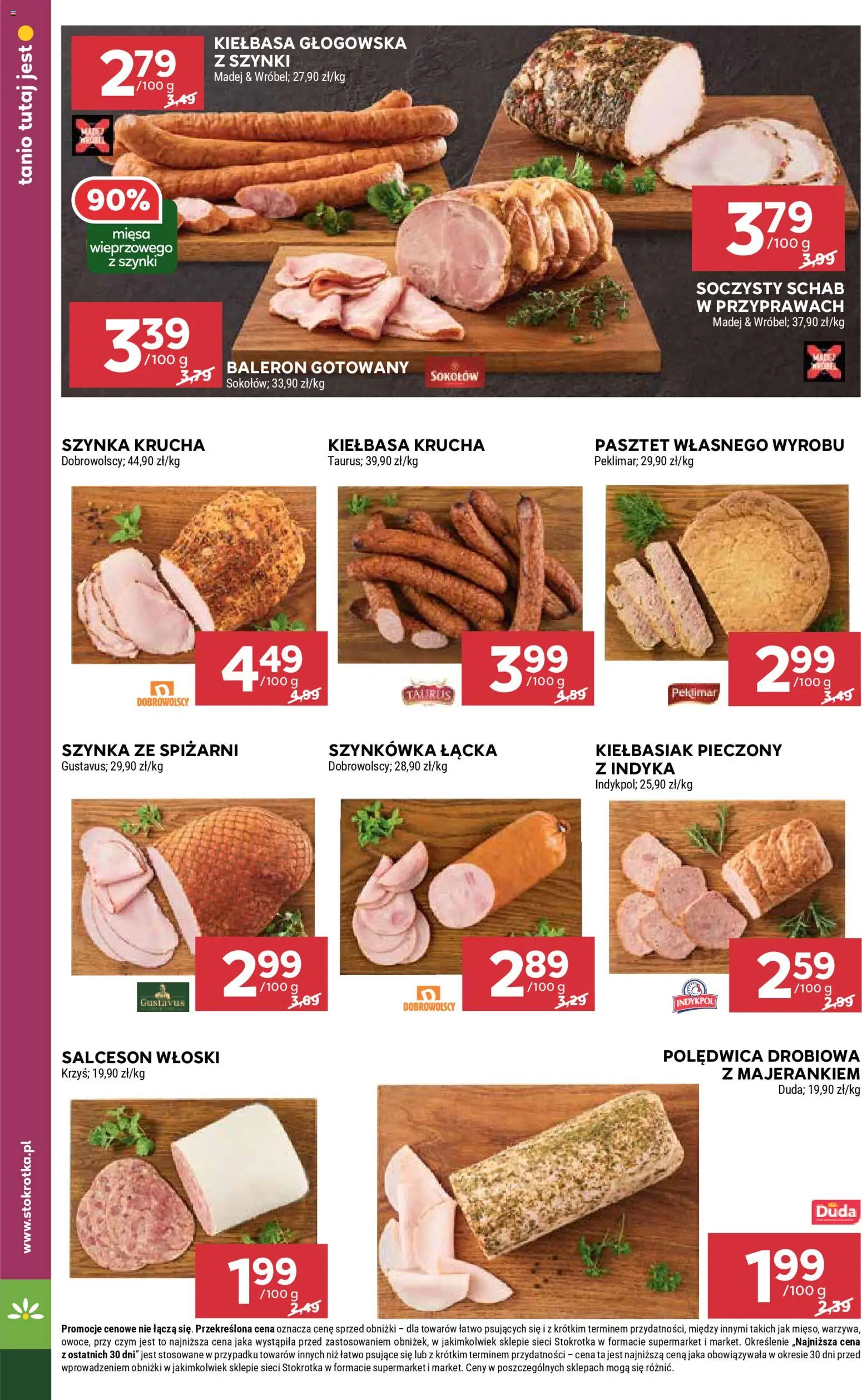 Stokrotka Gazetka od 23.10.2025 | Strona: 12 | Produkty: Kiełbasa, Schab, Stokrotka, Warzywa