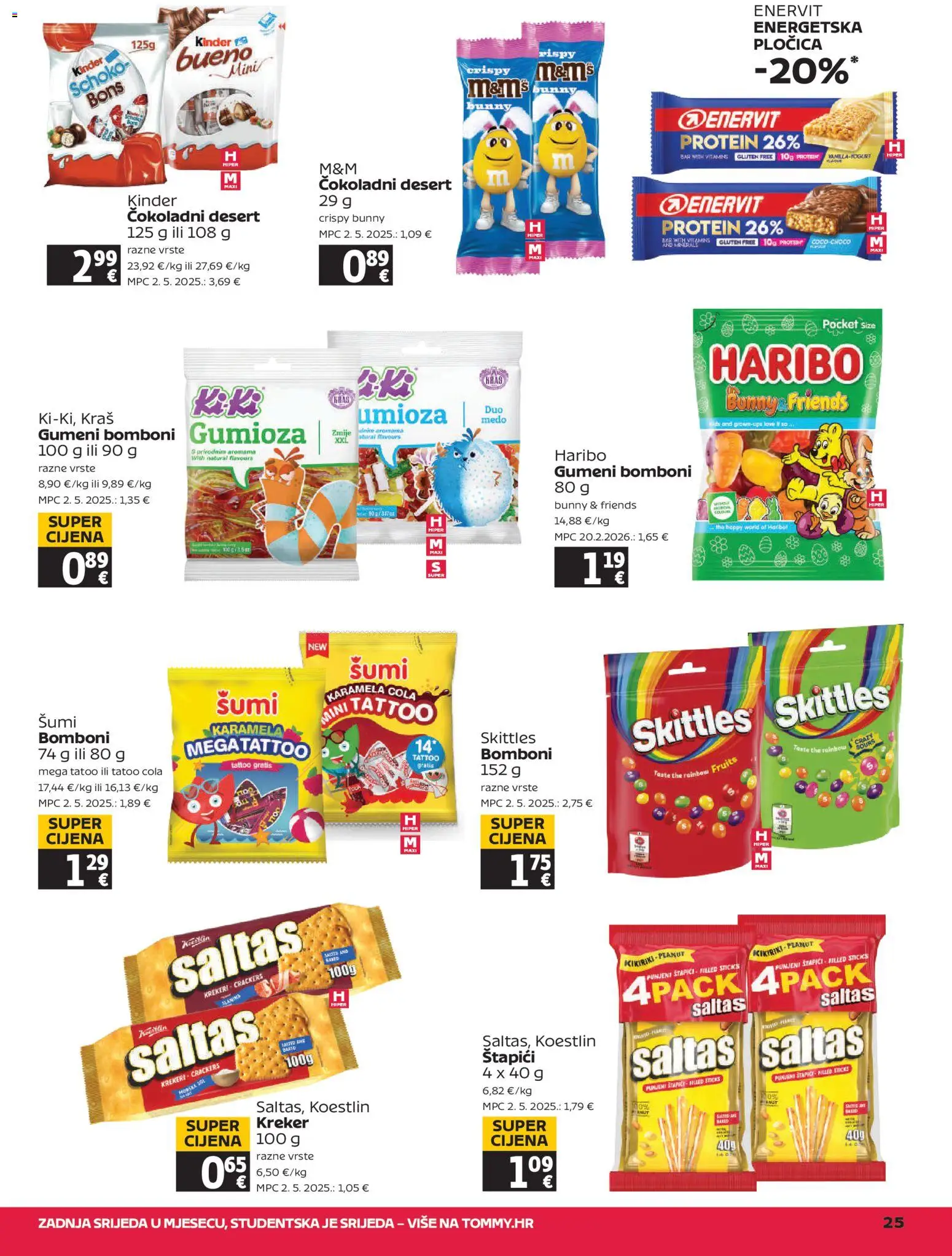 Tommy katalog | vrijedi od 19.03.2026 | Stranica: 25 | Proizvodi: Bomboni, Krekeri, Štapići, Karamela