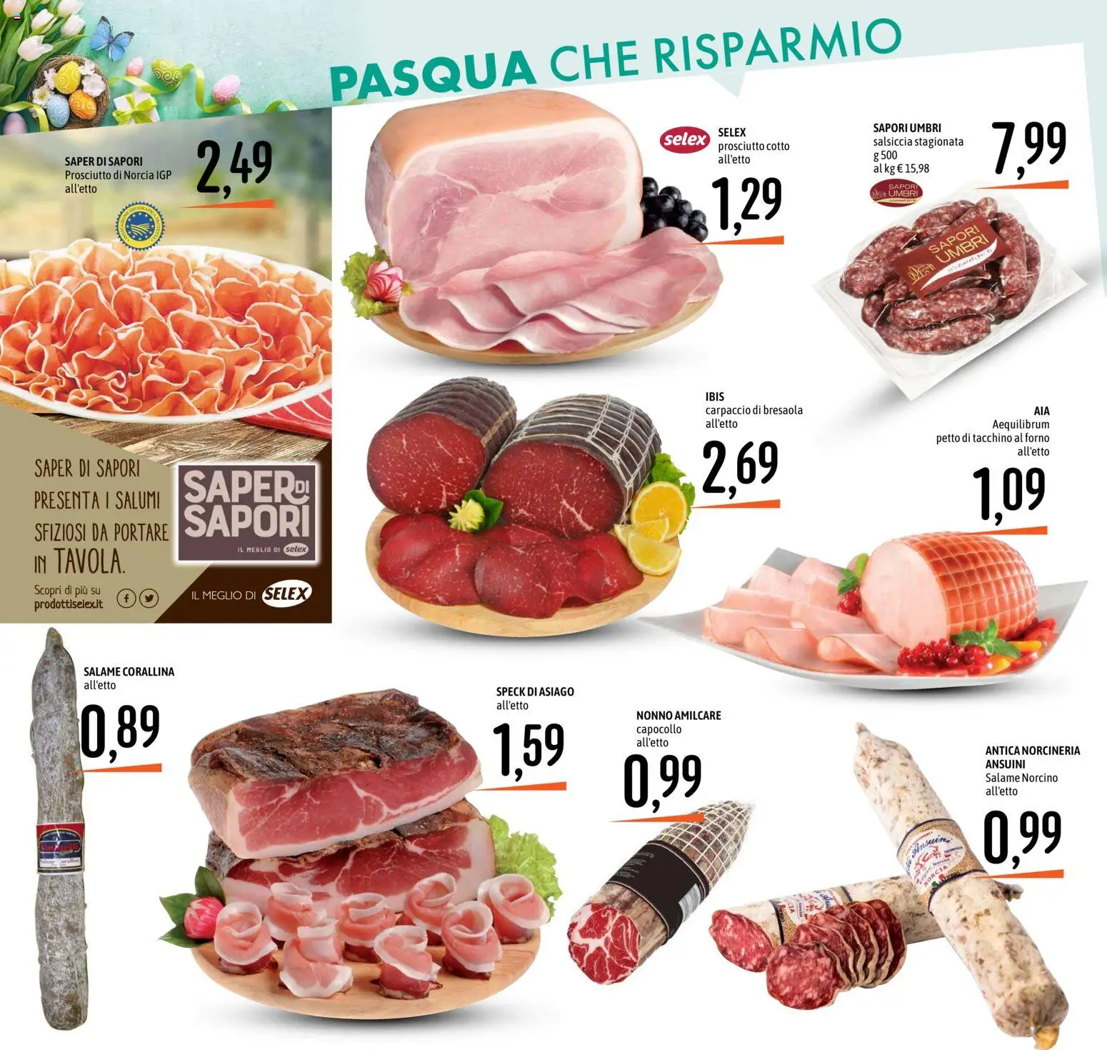 Volantino Emisfero del 26.03.2026 | Pagina: 10 | Prodotti: Speck, Bresaola, Tacchino, Salsiccia