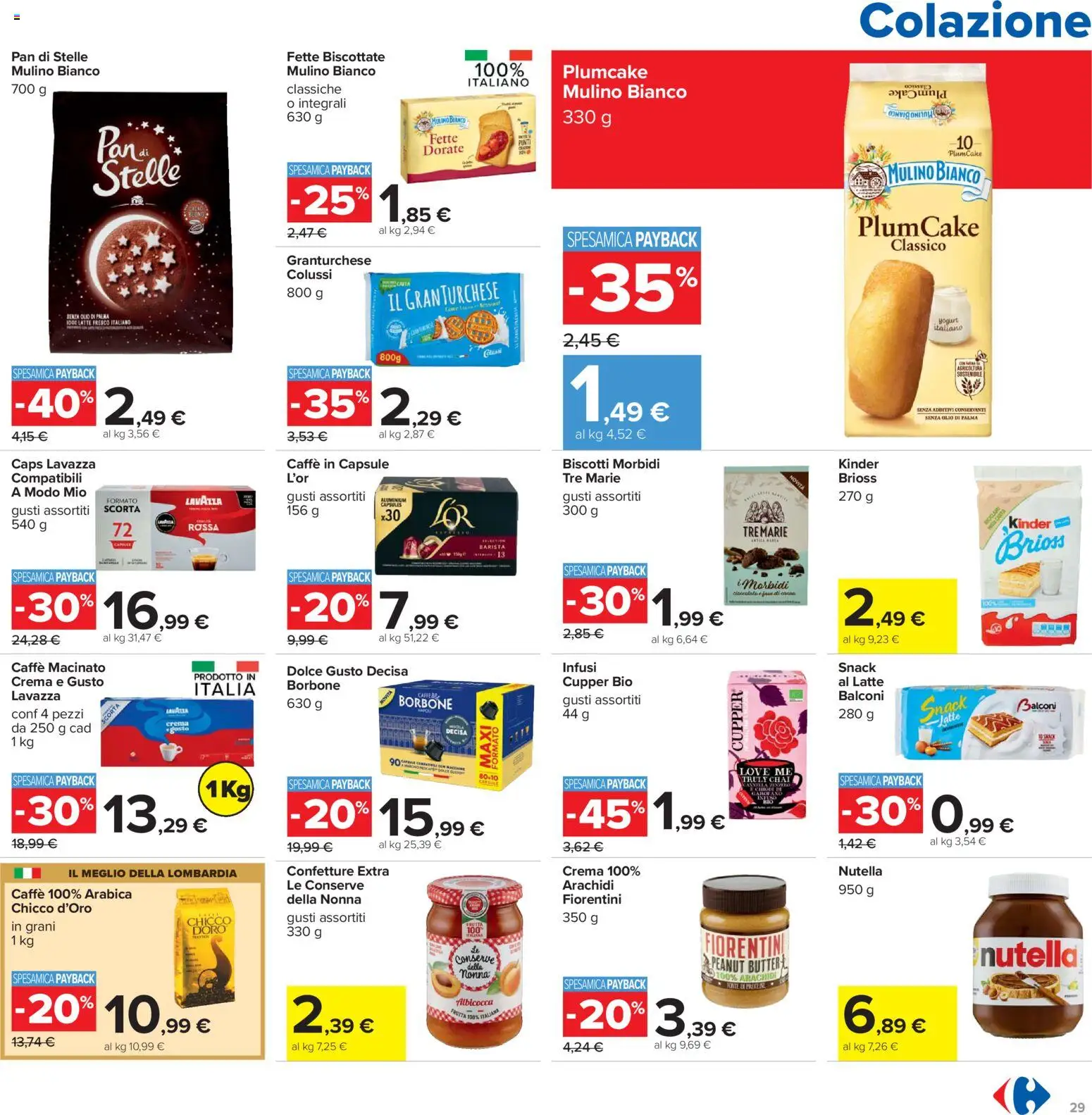 Volantino Carrefour del 24.03.2026 | Pagina: 29 | Prodotti: Crema, Caffè, Latte, Nutella