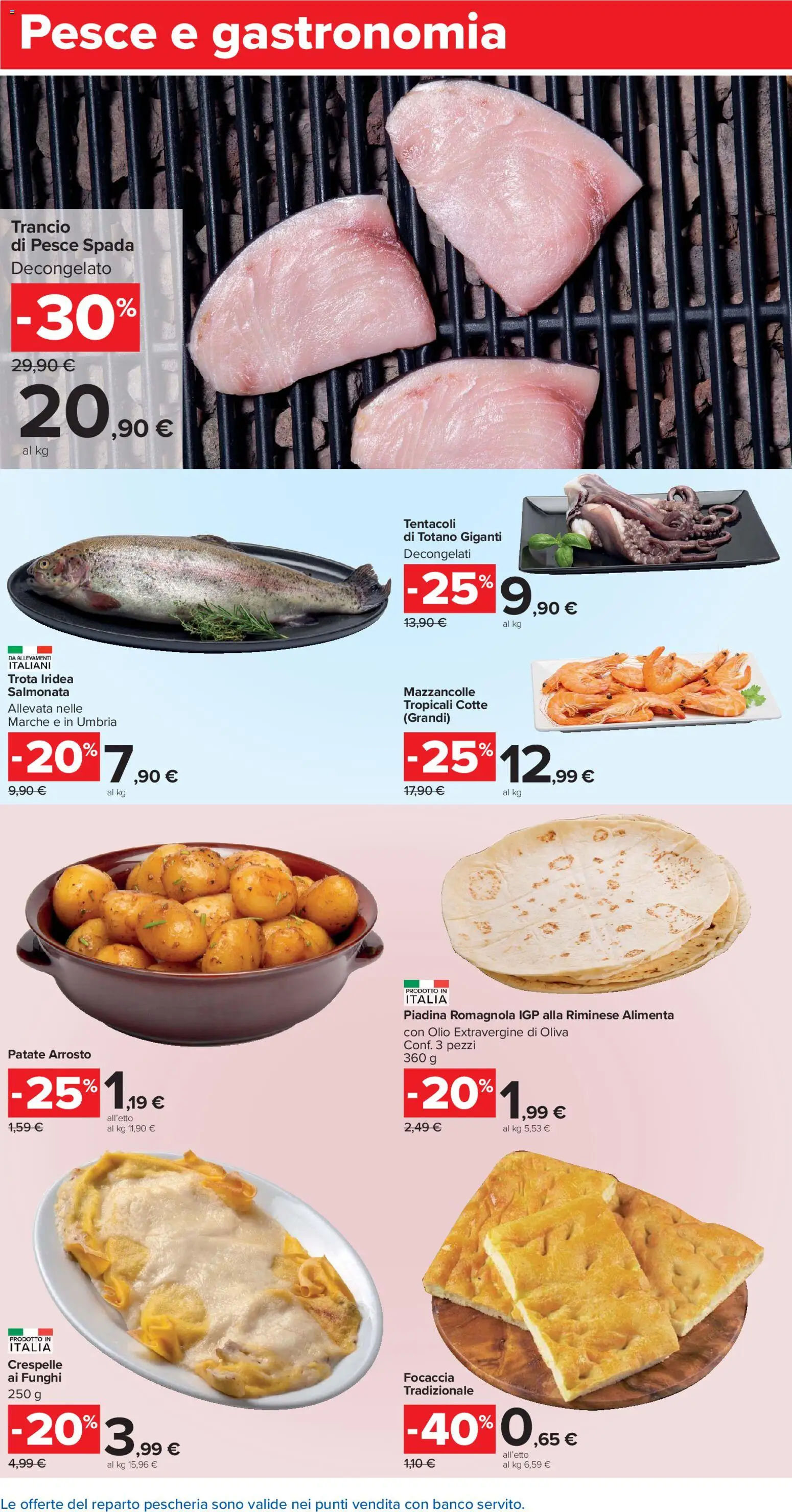Volantino Carrefour del 02.01.2026 | Pagina: 6 | Prodotti: Focaccia, Mazzancolle, Funghi, Piadina