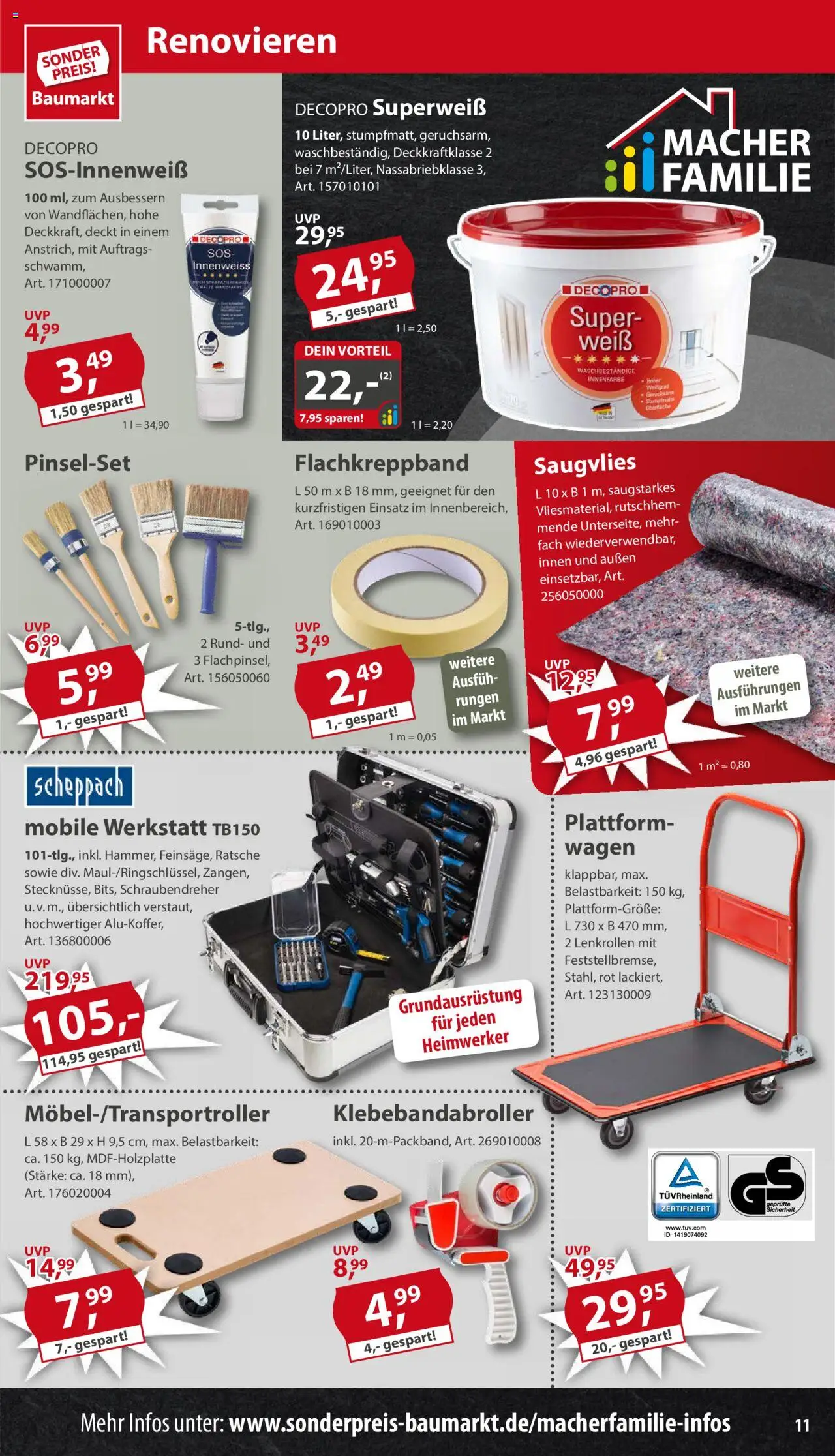 Sonderpreis Baumarkt Prospekt 	 - gültig ab dem 16.08.2025 | Seite: 11