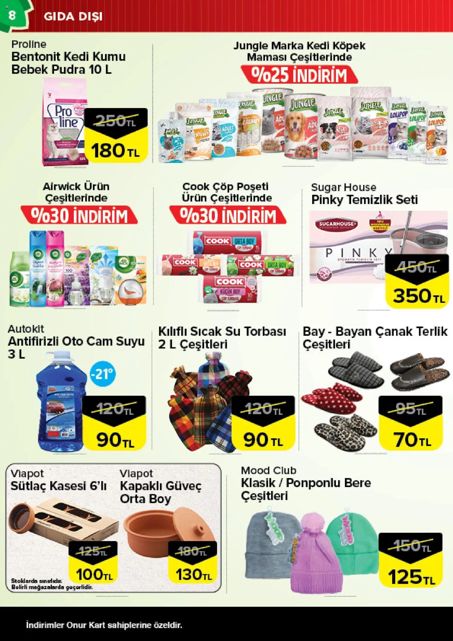 Onur Market Katalog - Bursa - 13.01.2026 tarihinden itibaren geçerlidir | Sayfa: 8 | Ürünler: Sıcak su torbası, Su, Terlik, Cam suyu