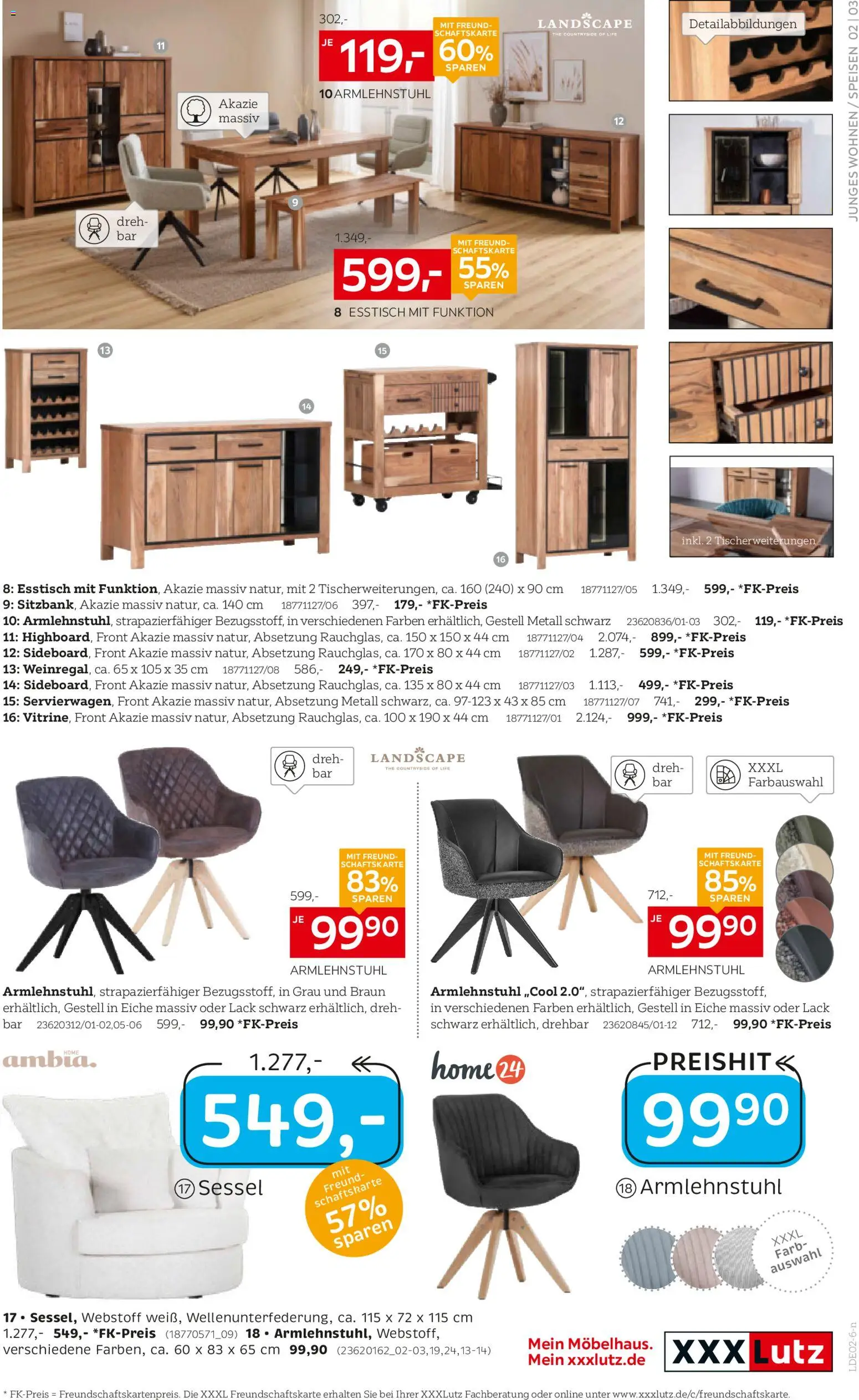 XXXL Lutz Junges Wohnen – gültig ab 08.02.2026 | Seite: 3 | Produkte: Esstisch, Sessel