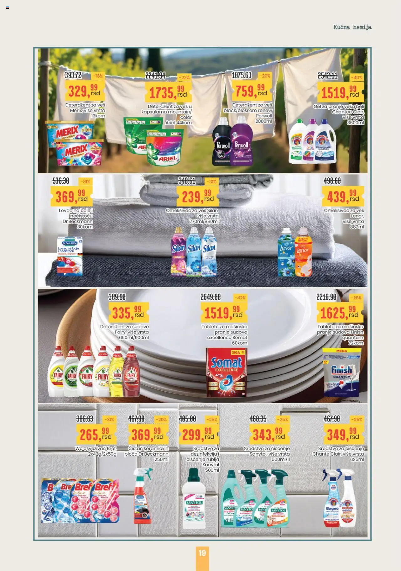 Aroma Market katalog - važi od 16.10.2025 | Strana: 19 | Proizvode: Deterdžent za sudove, Finish, Silan, Sanytol