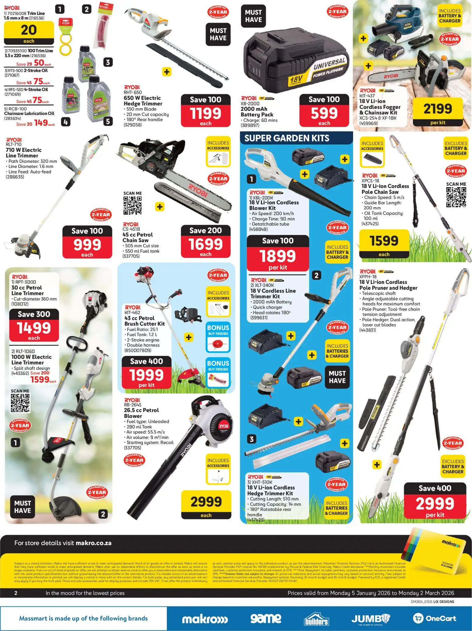 New Makro catalogue – valid from 05.01.2026 | Page: 2 | Products: Battery, Charger, Oil, Stock