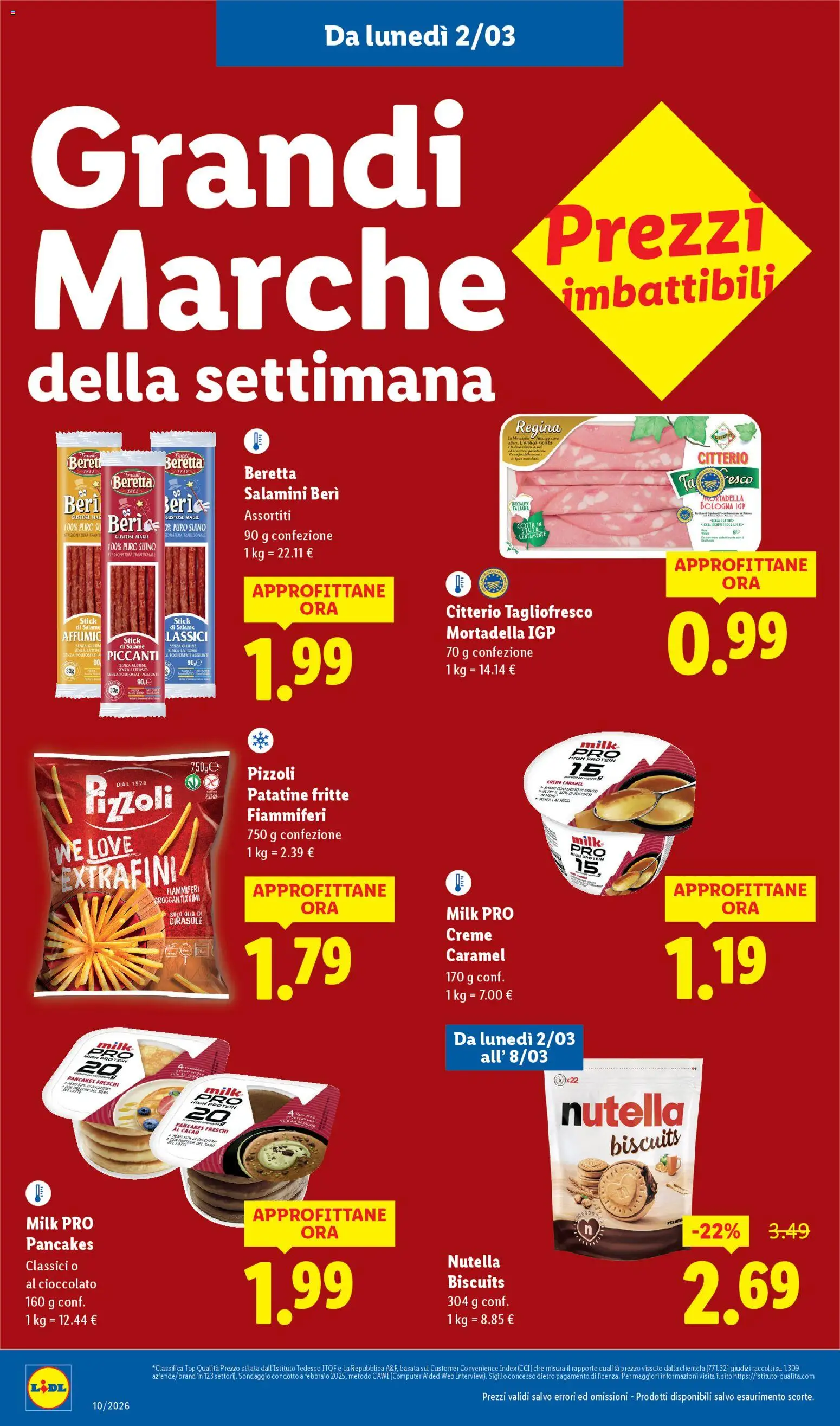 Volantino Lidl del 02.03.2026 | Pagina: 16 | Prodotti: Salame, Nutella, Mortadella, Cacao