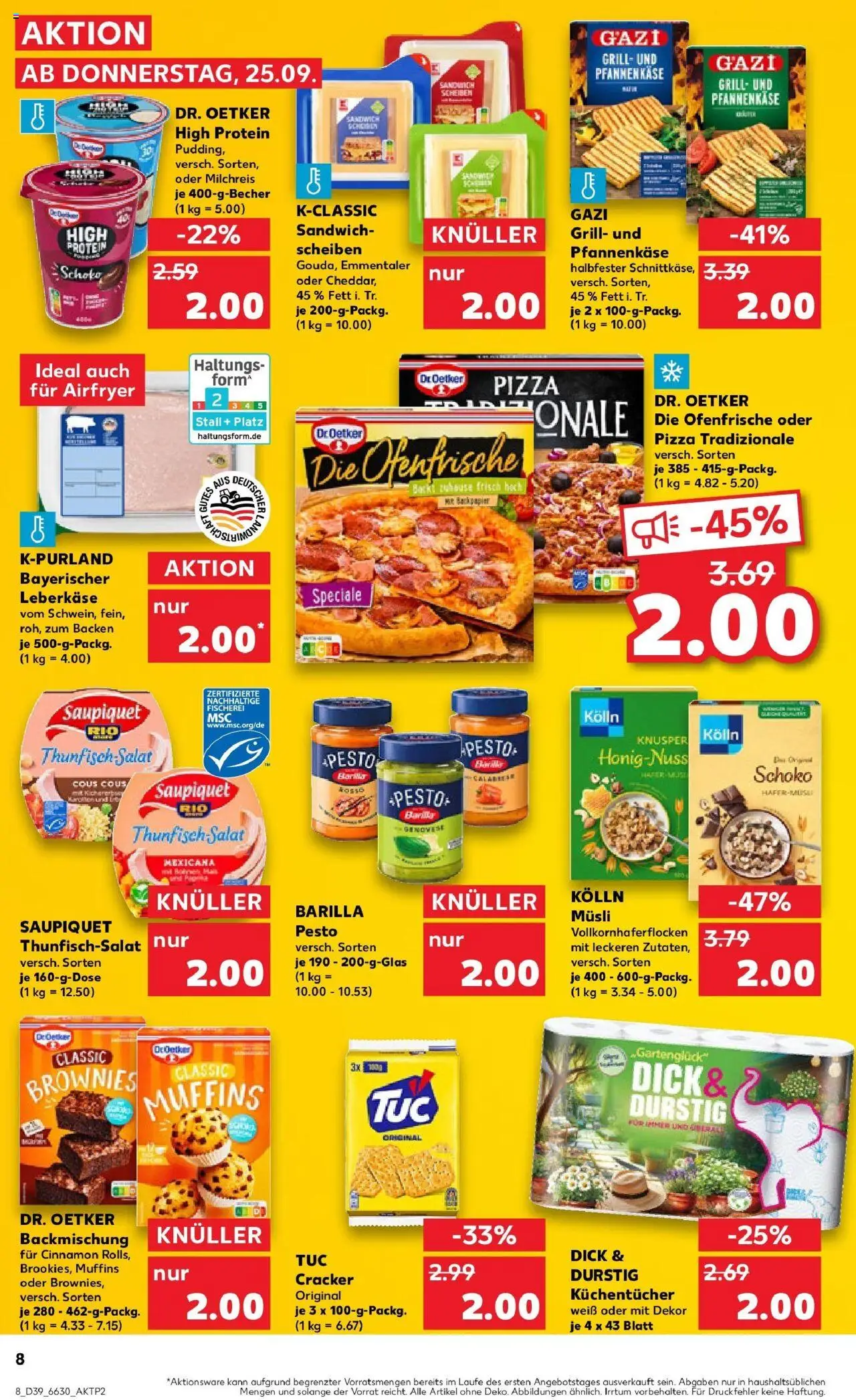 Kaufland prospekt Dörfles-Esbach	 – gültig ab 25.09.2025 | Seite: 8 | Produkte: Musli, Kolln musli, High protein pudding, Barilla