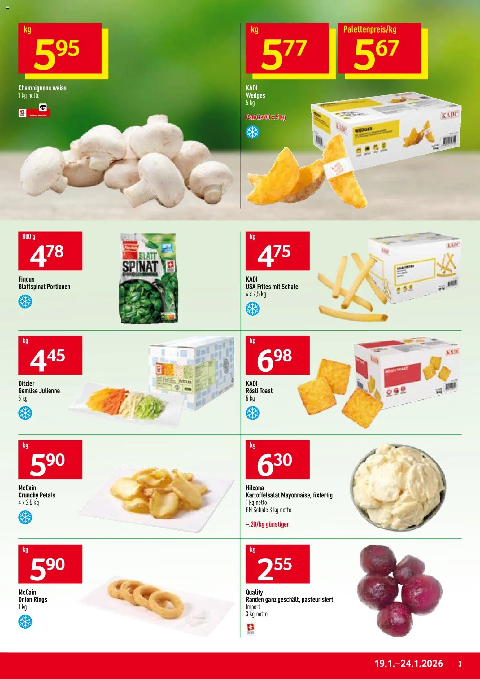 Prodega Aktionen – gültig ab 19.01.2026 | Seite: 3 | Produkte: Champignons, Gemüse