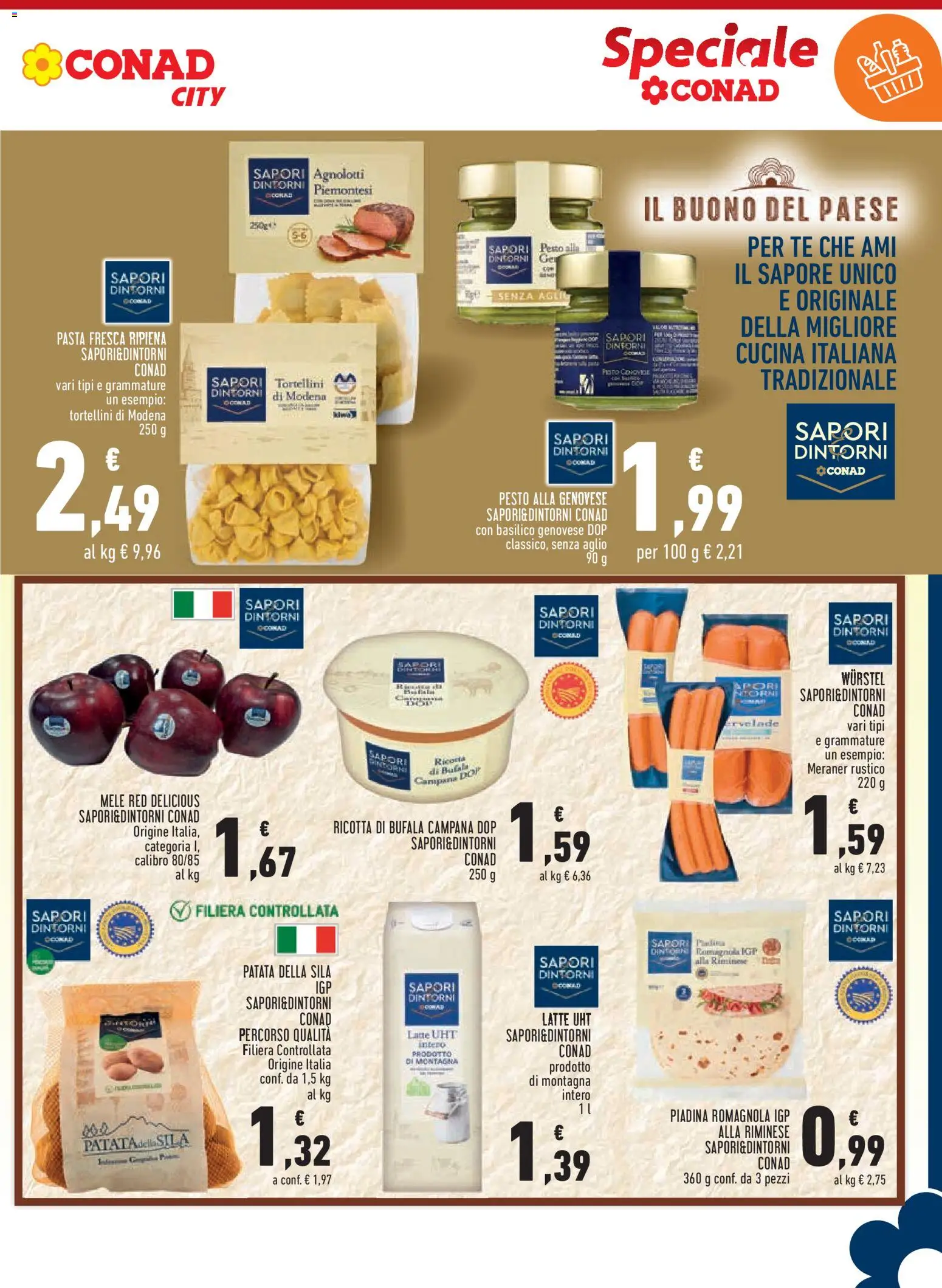 Volantino Conad del 07.01.2026 | Pagina: 11 | Prodotti: Mele, Aglio, Wurstel, Ricotta