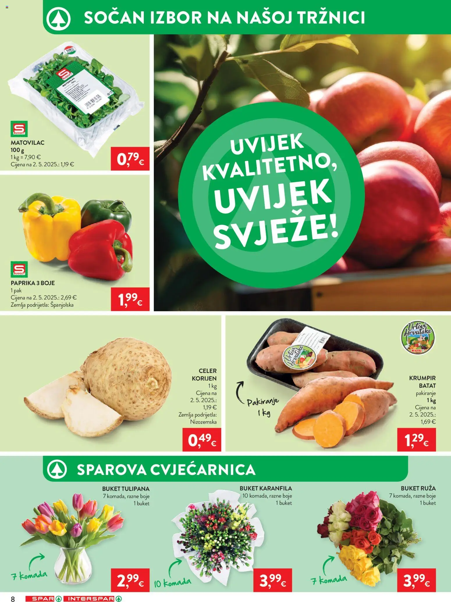 Spar katalog | vrijedi od 15.04.2026 | Stranica: 8 | Proizvodi: Celer, Paprika, Krumpir