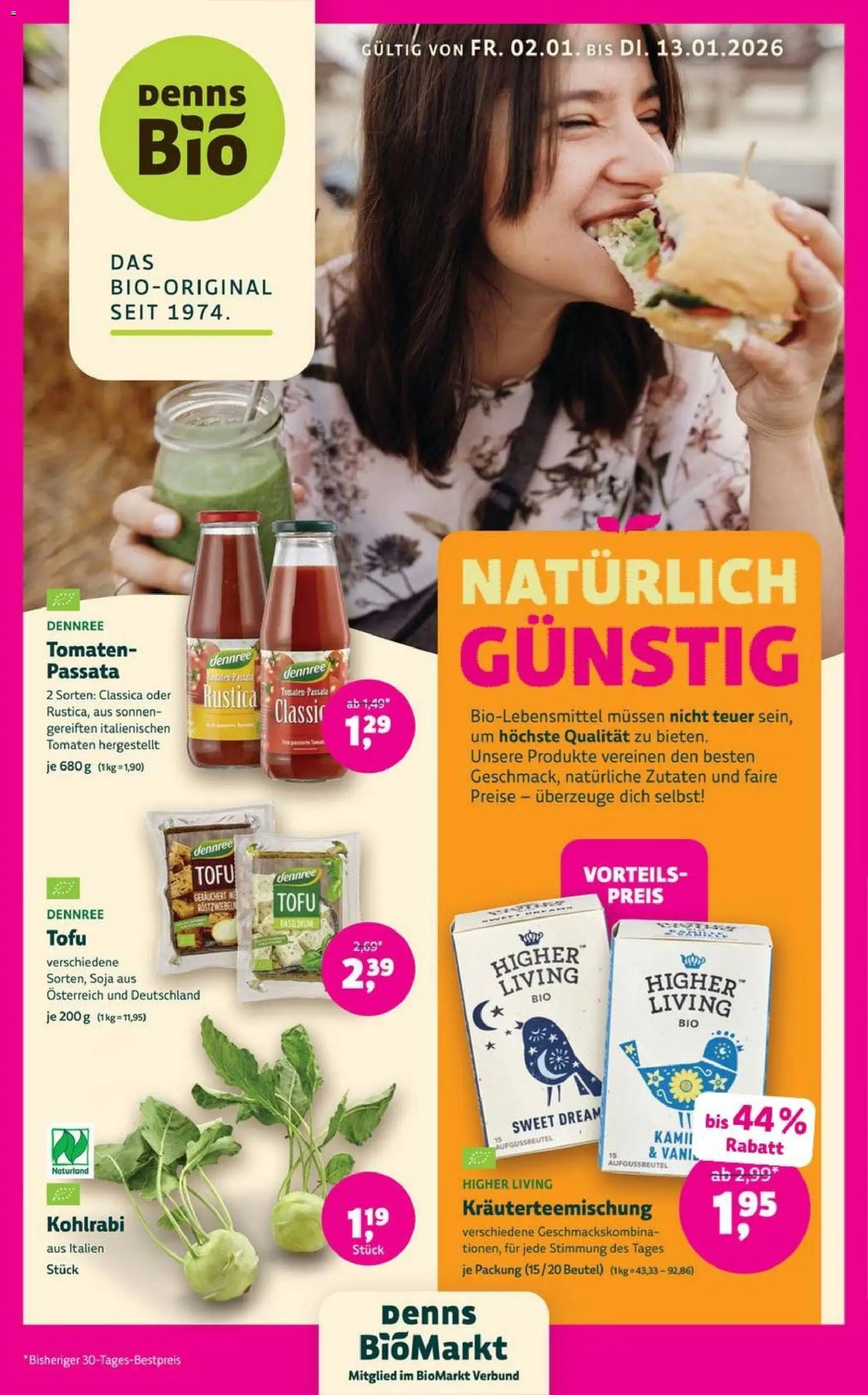 Denns BioMarkt Angebote – gültig ab 02.01.2025 | Seite: 1 | Produkte: Kohlrabi, Tomaten