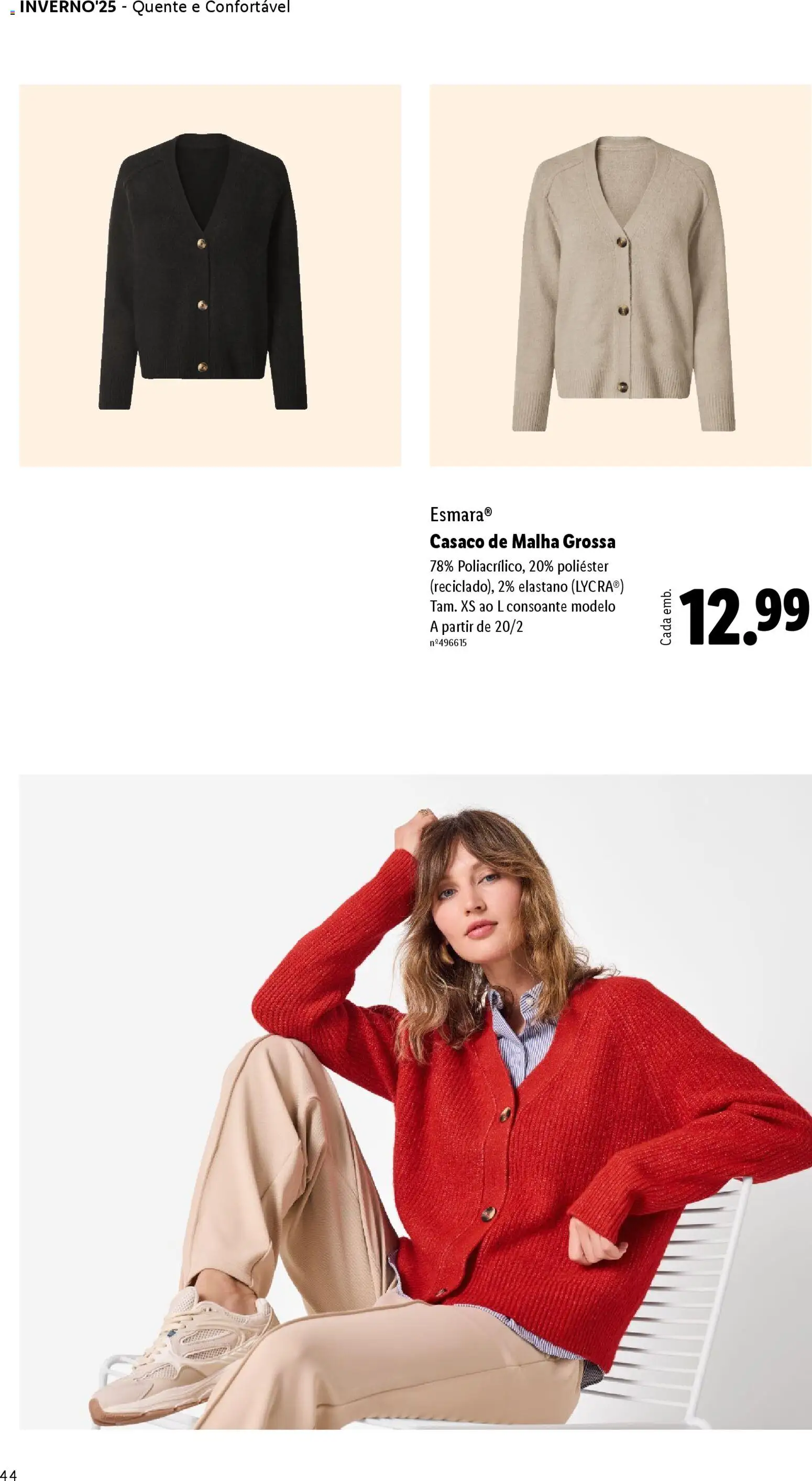 Lidl folheto │ válido de 01.12.2025 | Página: 44 | Produtos: Casaco