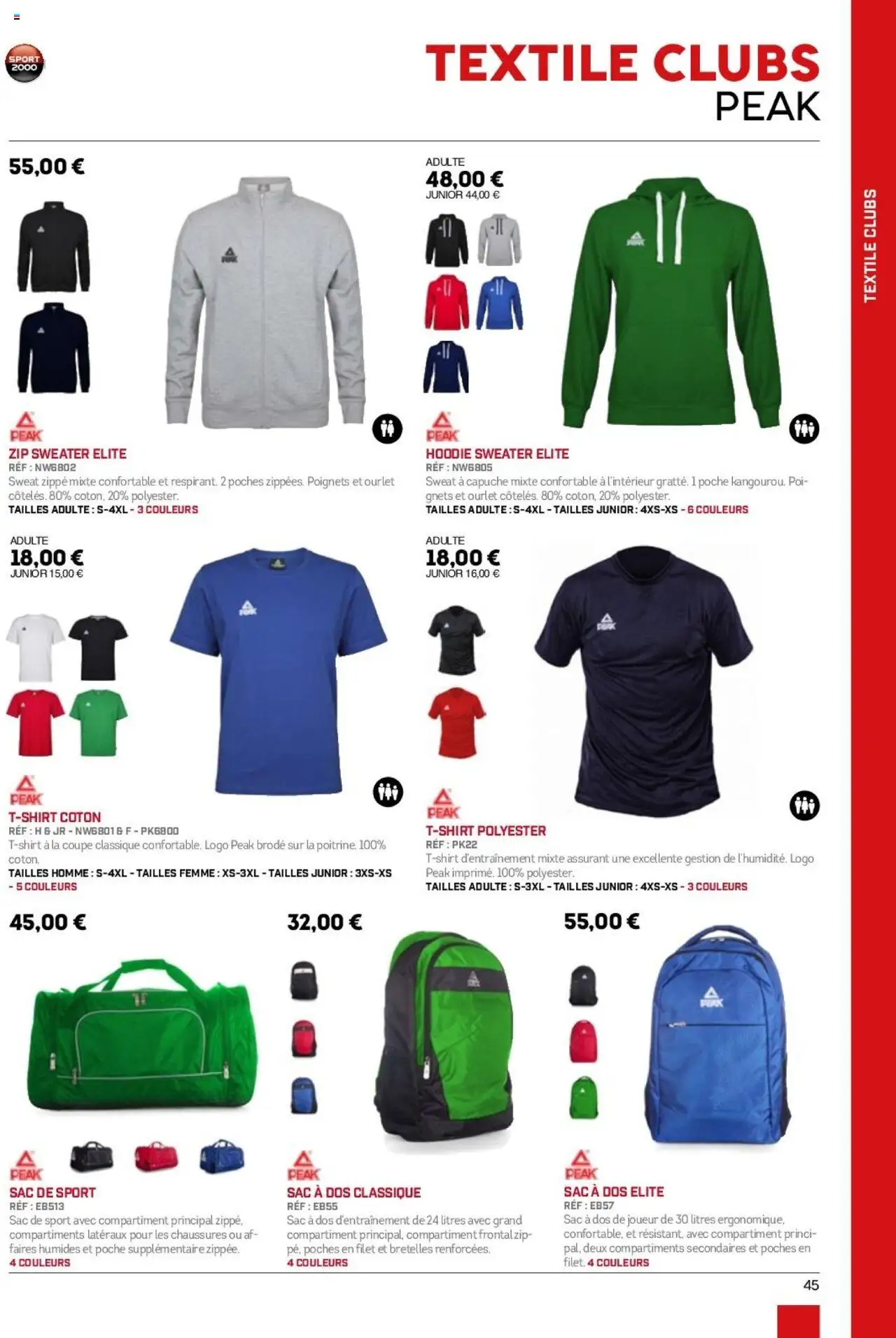 {H1} | Page: 45 | Produits: Joueur, Coton, Sweat à capuche, Sac à dos