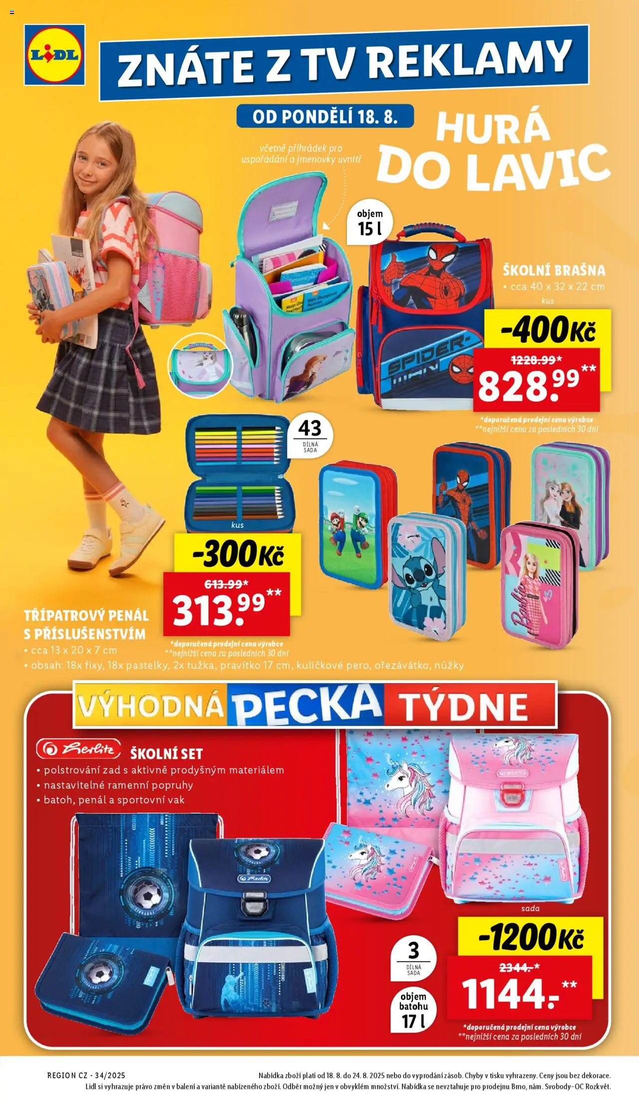 Lidl leták od 18.08.2025 | Strana: 36 | Produkty: Penál, Pravítko, Nůžky, Tv