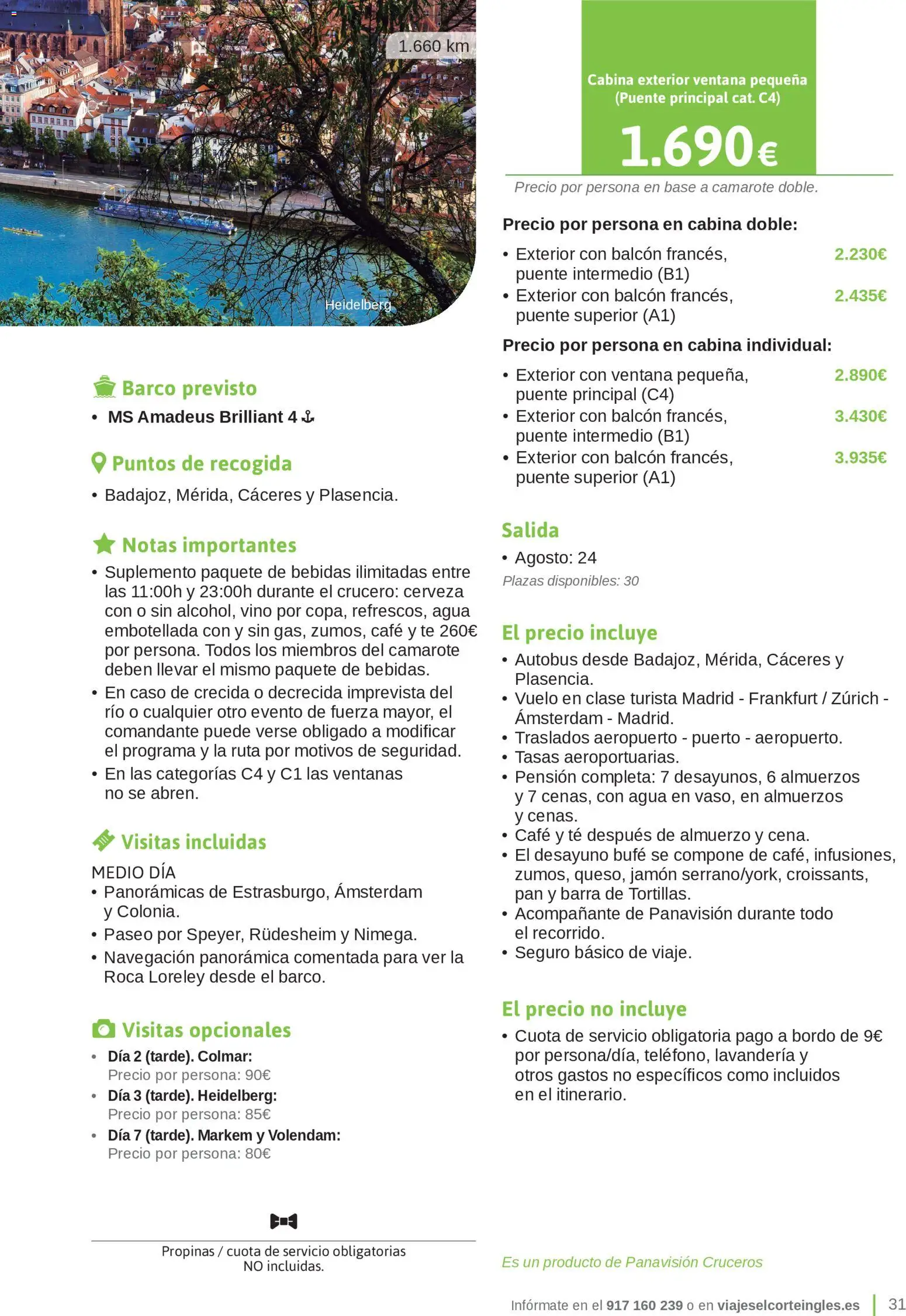 Viajes El Corte Inglés Junta de Extremadura │ válido desde el 01.03.2026 | Página: 31 | Productos: Café, Jamón, Vino, Navegación