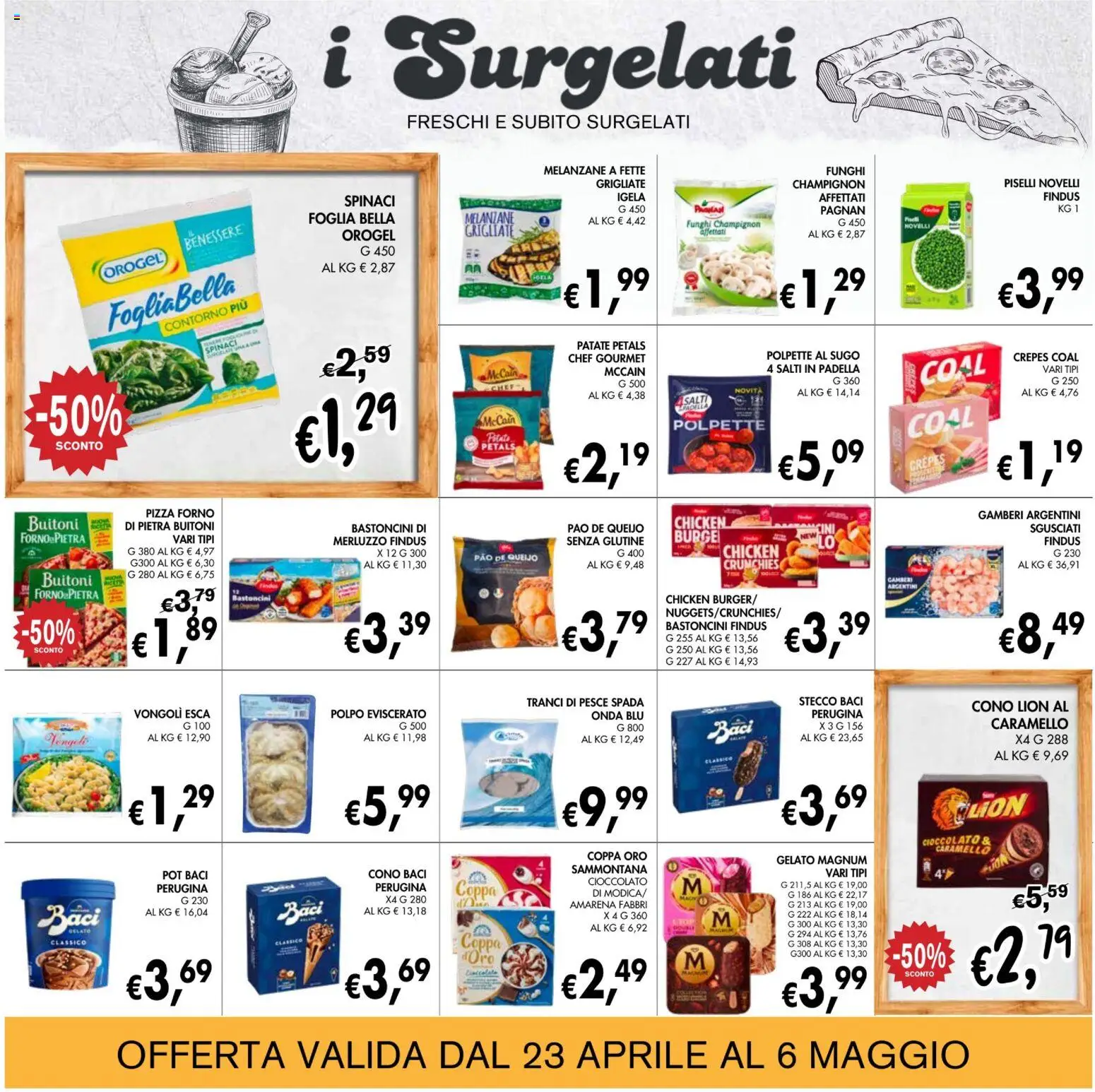 Volantino Coal del 23.04.2026 | Pagina: 9 | Prodotti: Gamberi, Polpo, Funghi, Sugo