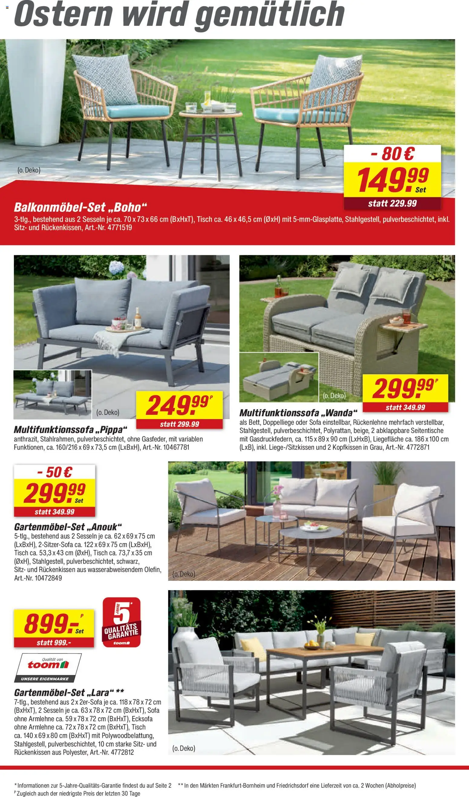 Toom Baumarkt Prospekt 	 – gültig ab 04.04.2026 | Seite: 4 | Produkte: Ecksofa, Sofa, Tisch, Kopfkissen
