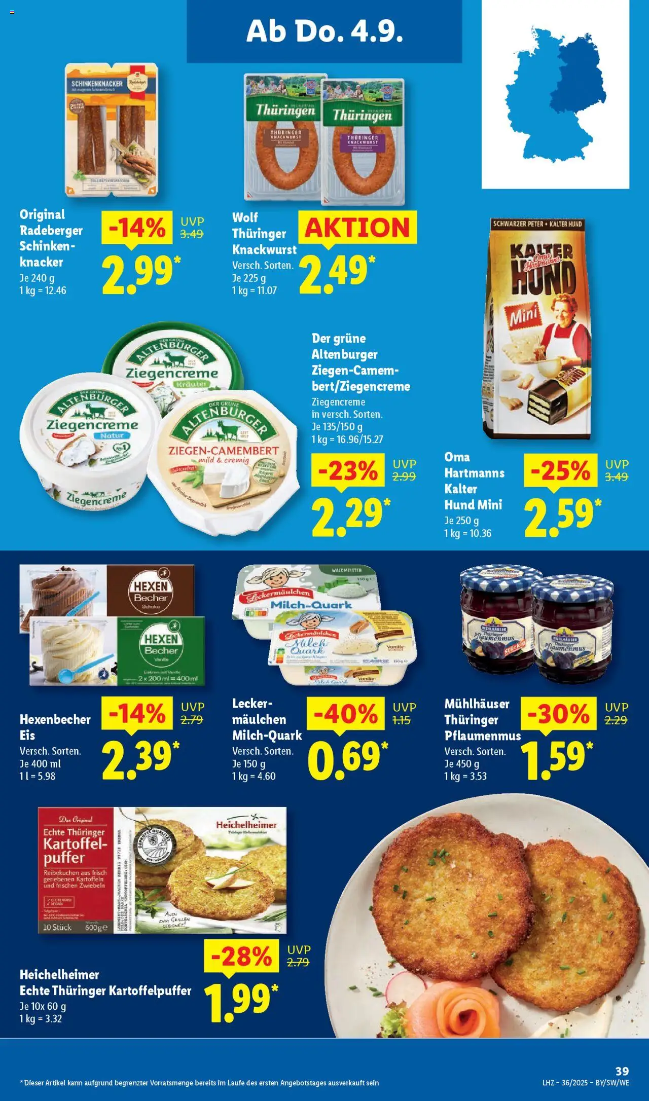 Lidl Prospekt Heppenheim 	 - gültig ab dem 01.09.2025 | Seite: 55 | Produkte: Milch, Kartoffeln, Zwiebeln, Schinken