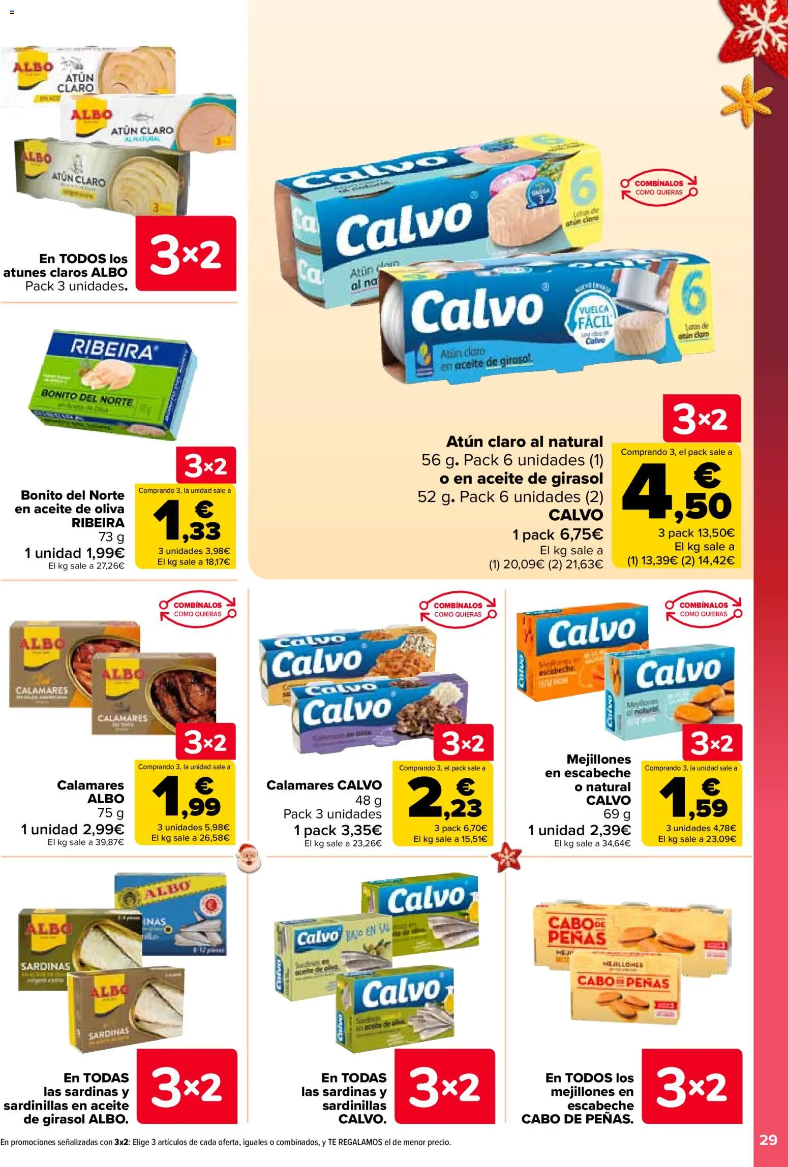Carrefour folleto │ válido desde el 29.12.2025 | Página: 29 | Productos: Calamares, Aceite, Aceite de oliva, Atún claro