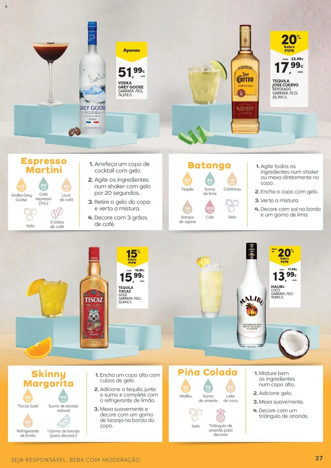 Continente - Açores: Como é bom saborear o verão │ válido de 07.08.2025 | Página: 27 | Produtos: Licor, Café, Tequila, Vodka