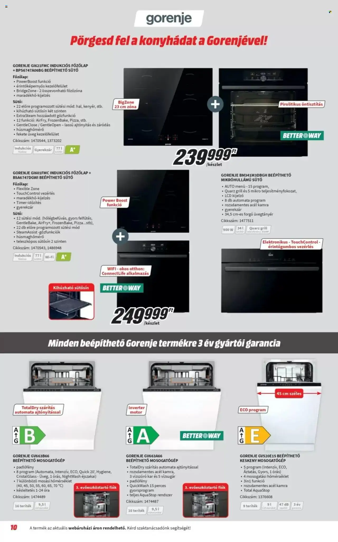 Media Markt akciós ujság - amely érvényes a következő dátumtól: 03.10.2025 | Oldal: 10 | Termékek: Sütő, Indukciós főzőlap, Pizza, Óra