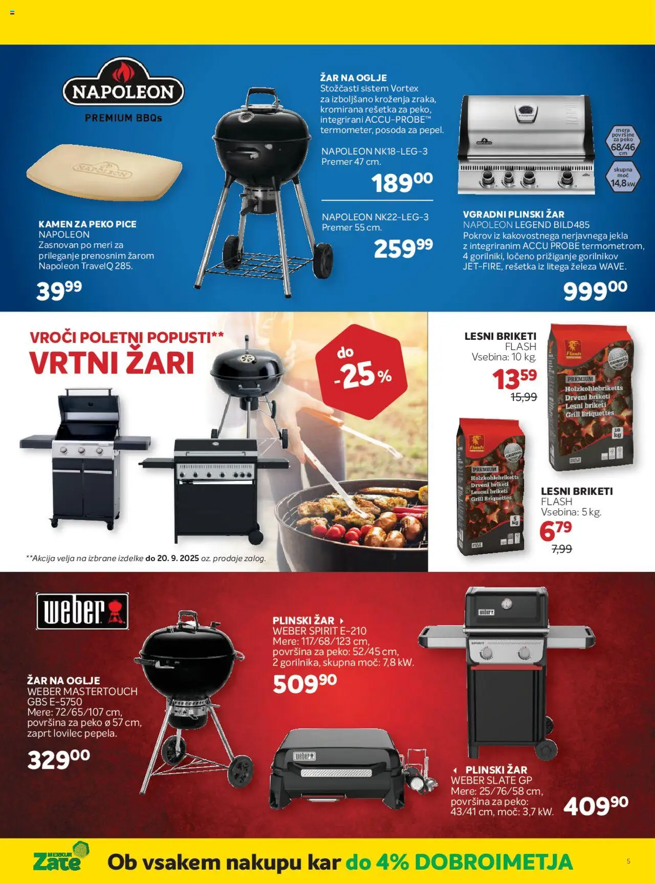 Merkur katalog │ velja od 06.08.2025 | Stran: 5 | Izdelki: Plinski žar, Zar, Lesni briketi, Grill