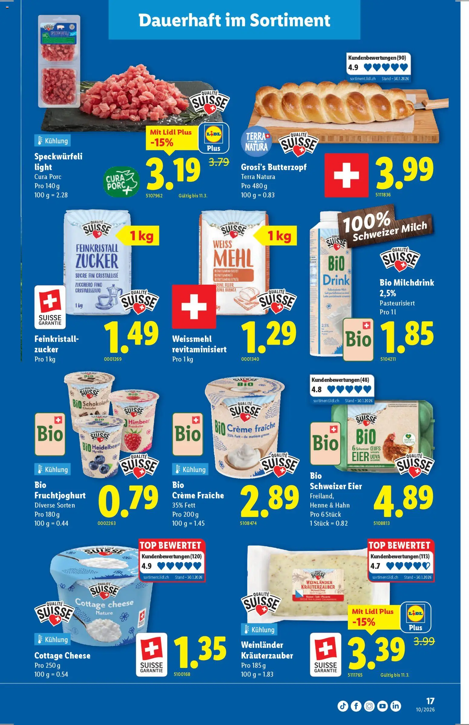 Lidl Aktionen – gültig ab 05.03.2026 | Seite: 17 | Produkte: Mehl, Milch, Zucker, Creme