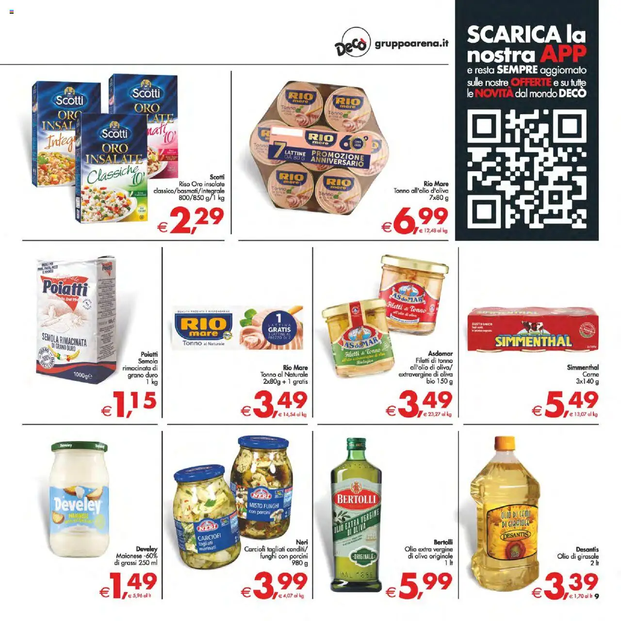 Volantino Decò del 12.09.2025 | Pagina: 9 | Prodotti: Maionese, Funghi, Carciofi, Tonno al naturale